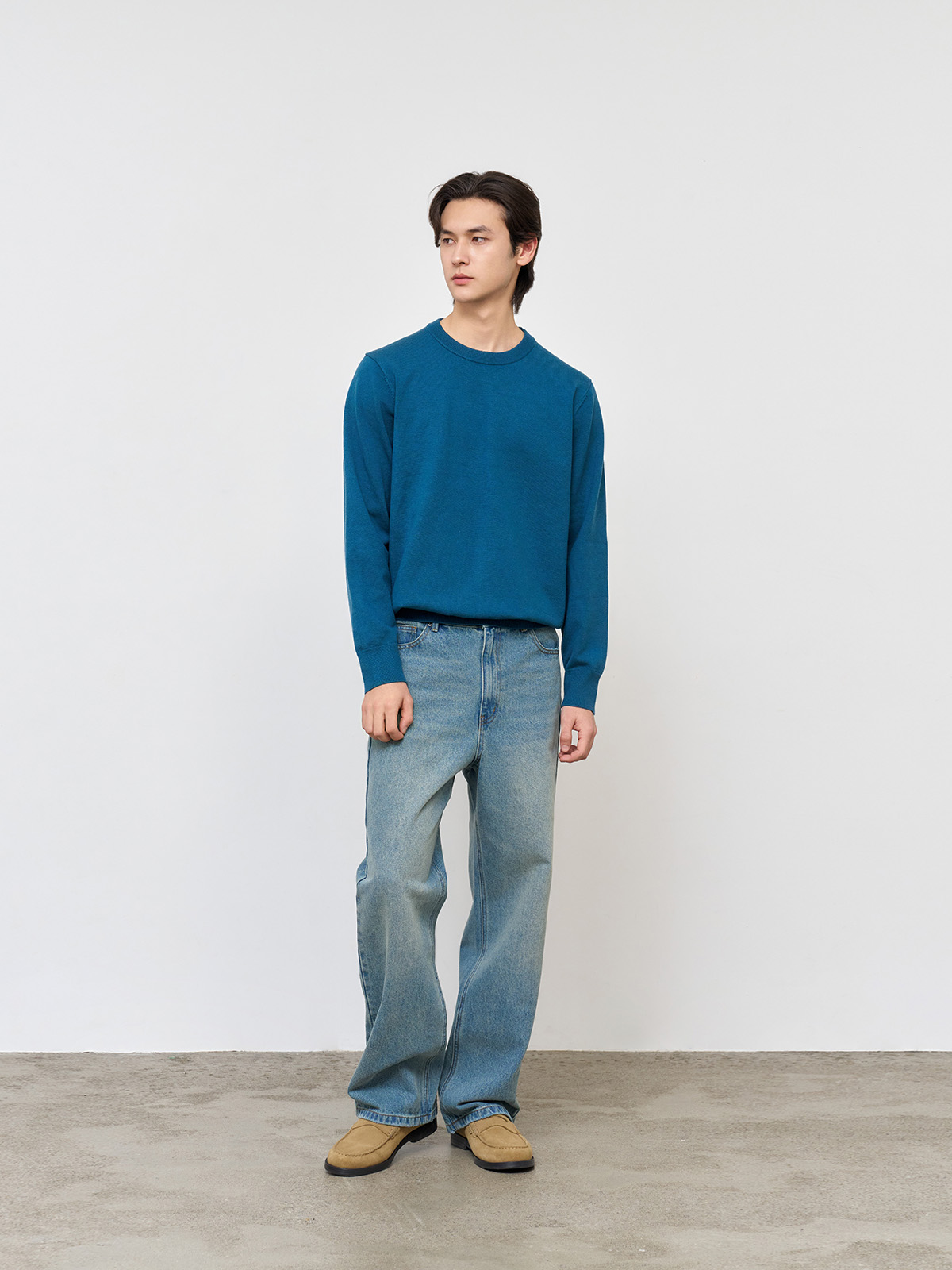 MEN ベーシックヴィンテージワイドデニムパンツ [LIGHT BLUE]