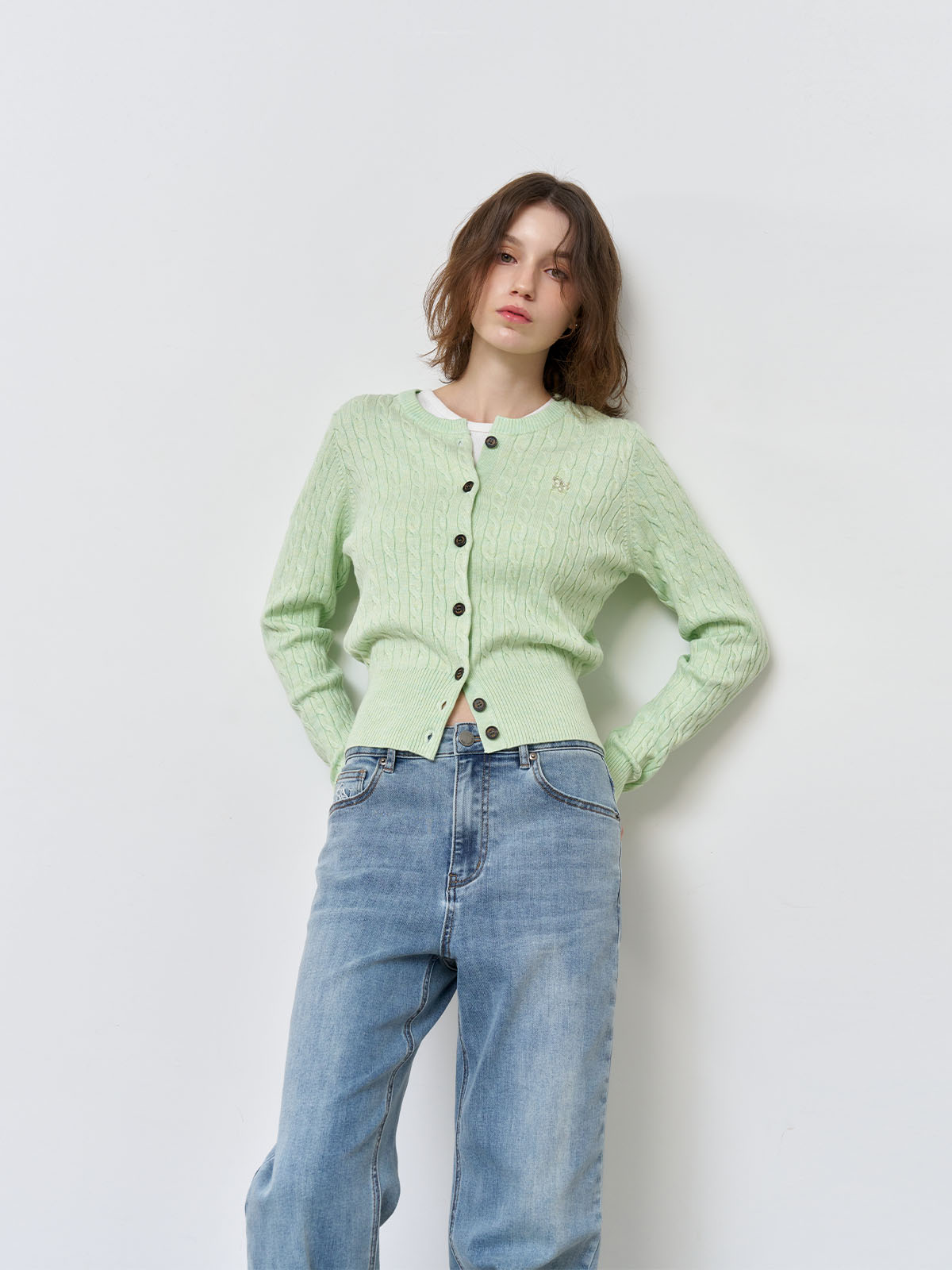 GENERAL IDEA] WOMAN GNRL ウールブレンドケーブル編み