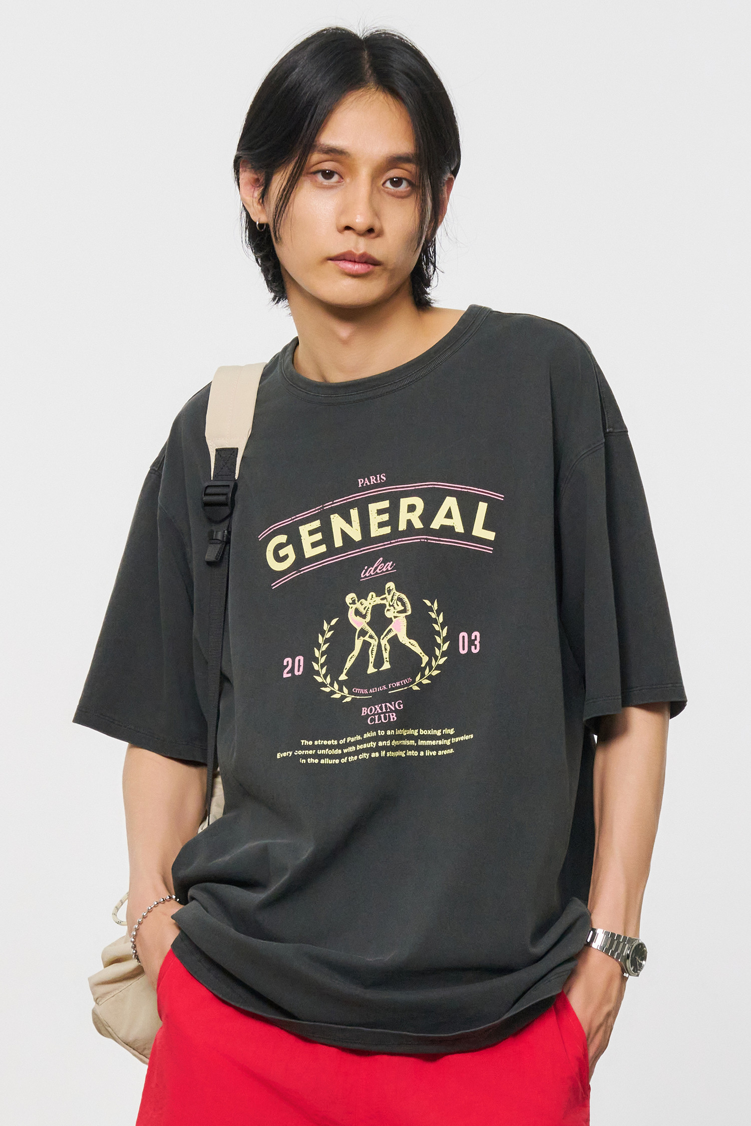 【GENERAL IDEA】Acetate Mock Neck Slim ティーシャツ MUSINSA | GENERAL IDEA Acetate Mock Neck Slim Short Sleeve T