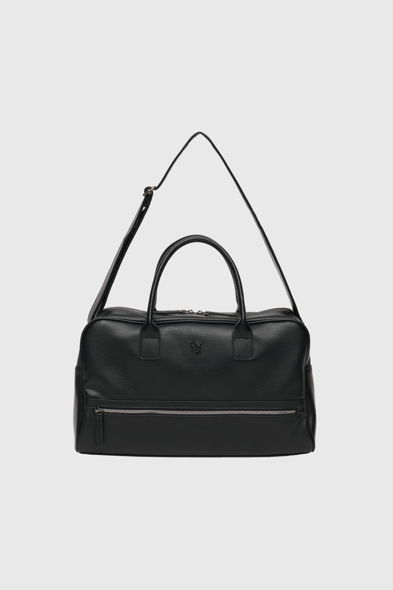 GENERAL IDEA] UNISEX フェイクレザー ボストンバッグ [BLACK