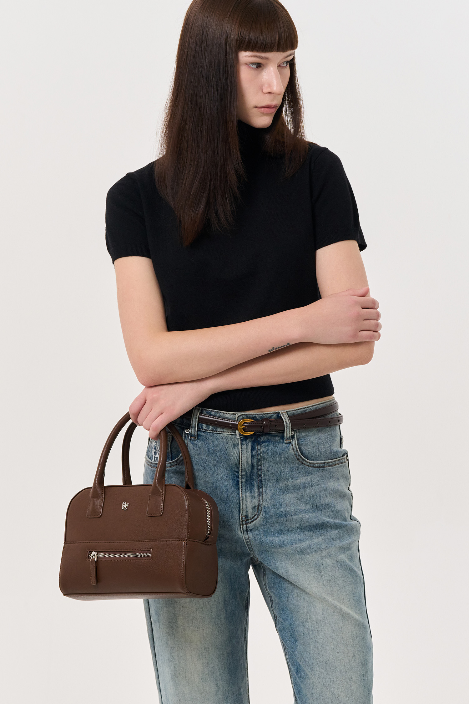 【GENERAL IDEA】GNRL Eco-Leather トートバッグ ハンドバッグ GENERAL IDEA] WOMAN GNRL スクエア2wayトートバッグ [BROWN]