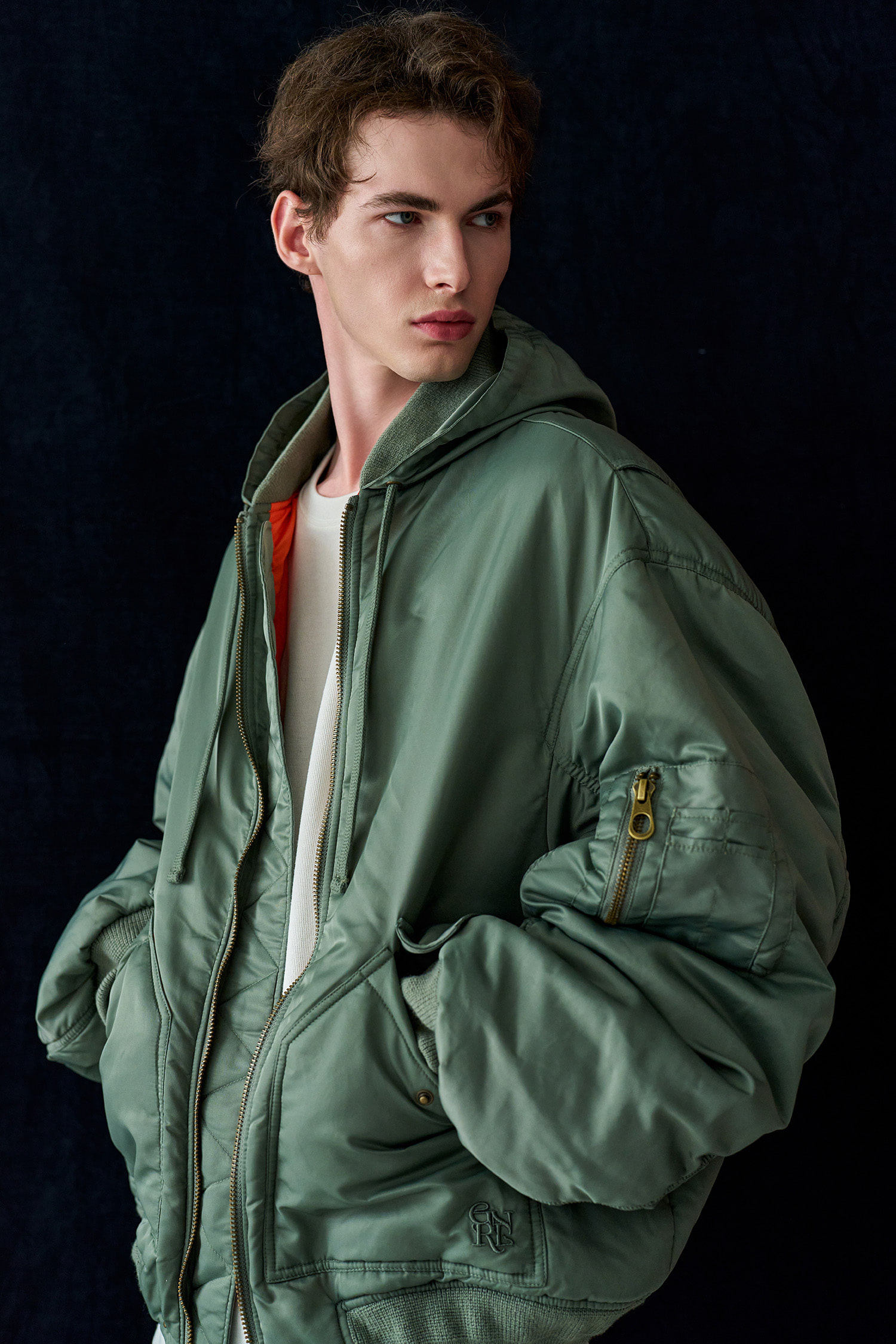 GENERAL IDEA] UNISEX オーバーサイズMA-1フライトジャケット [KHAKI]