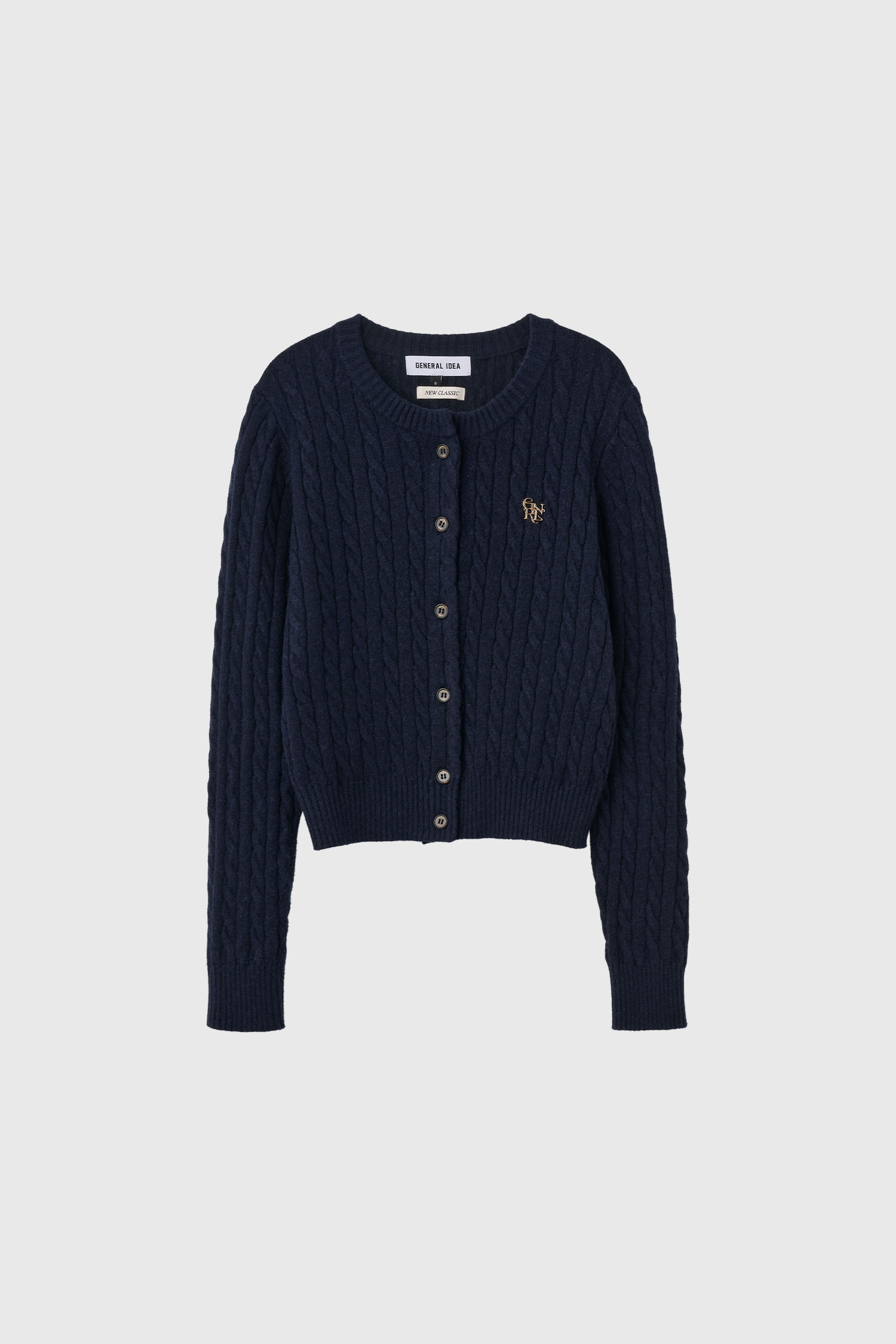   ネイビー ケーブル編み カーディガン ネイビー ケーブル編み カーディガン