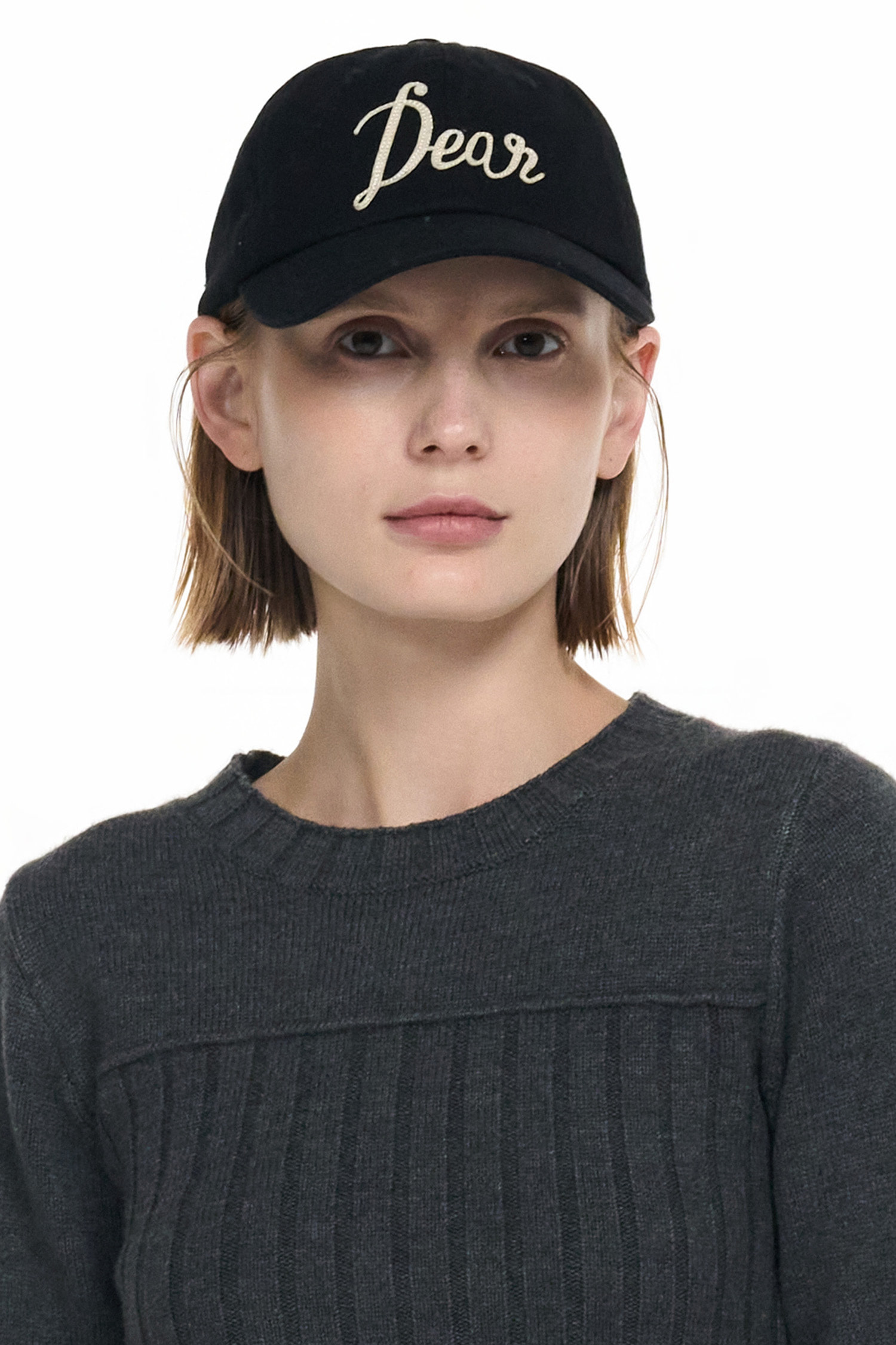 GENERAL IDEA] UNISEX Dear フェルトワッペンボールキャップ [BLACK