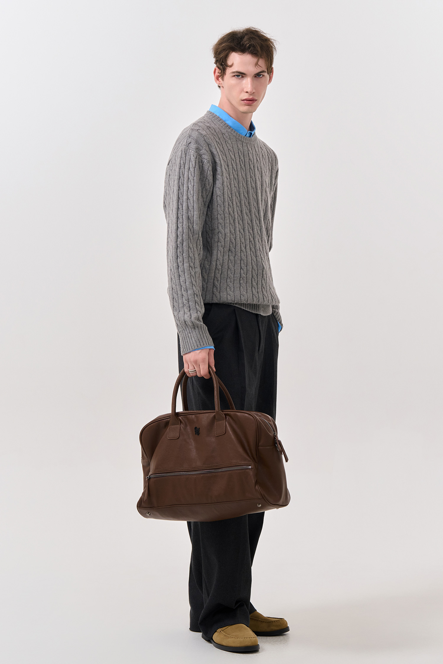 バッグ NICENESS_Ridley(Brown) 2WAYフェイクレザーバケツバッグ | Minayo Select