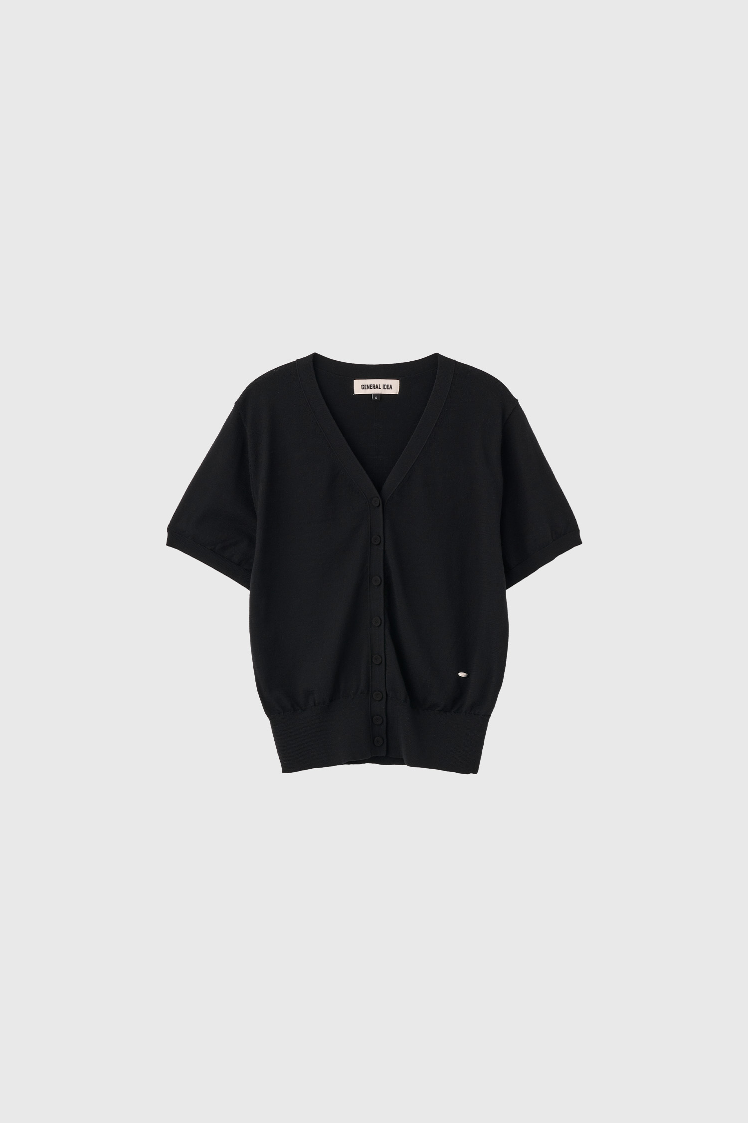 【完売品】WOMAN ロゴ入りケーブル半袖カーディガン [BLACK] WOMAN ロゴ刺繍入りケーブル半袖カーディガン [BLUE/WHITE/BLACK
