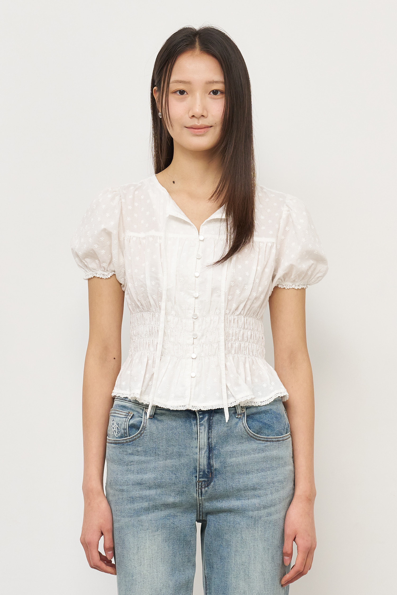 【GENERAL IDEA】Ribbon Lettering Crop T-shirt (2色) 日本公式] GENERAL IDEA | ジェネラルアイディア/ SS NEW IN_JP
