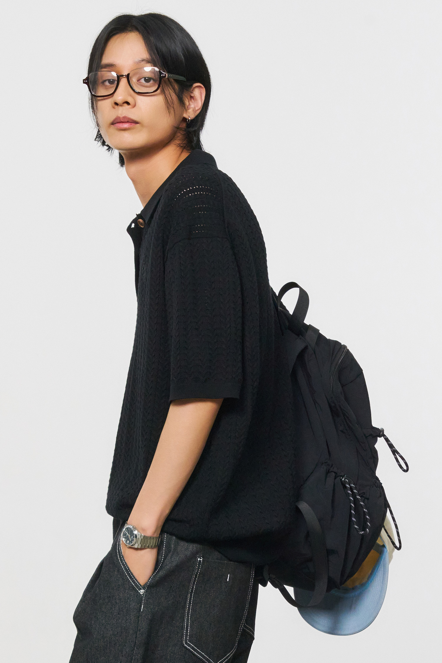   上質ナイロン テック ユーティリティ バックパック GENERAL IDEA] UNISEX ユーティリティナイロンバックパック [BLACK]