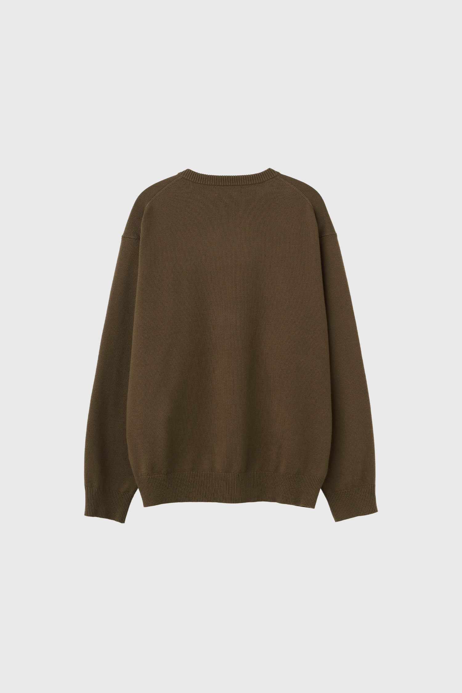 GENERAL IDEA] MAN ベーシックVネックニットプルオーバー [KHAKI