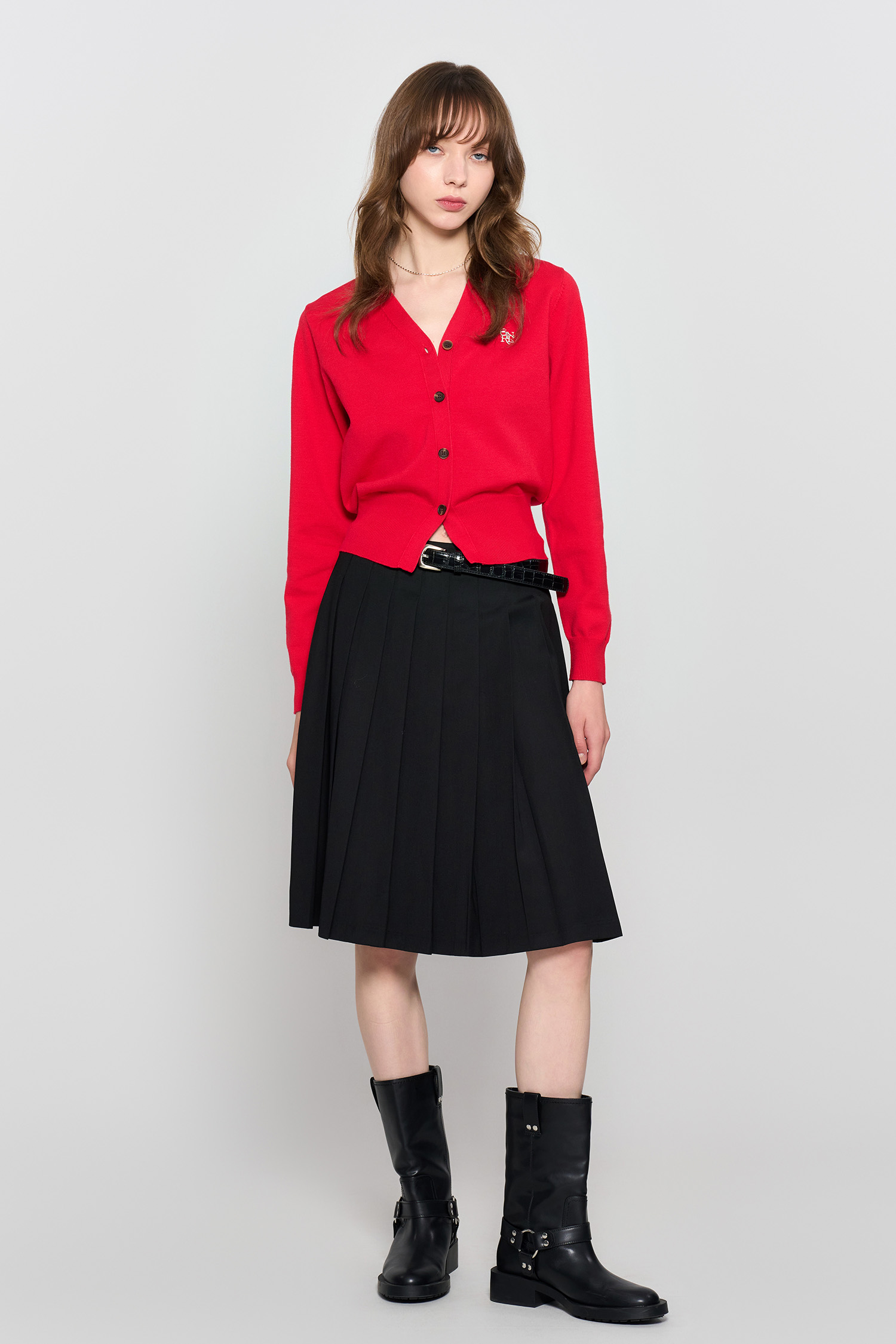 PAULE KA 赤 長袖カーディガン Mとワンピースセット PAULE KA 赤 長袖カーディガン Mとワンピースセット ニット