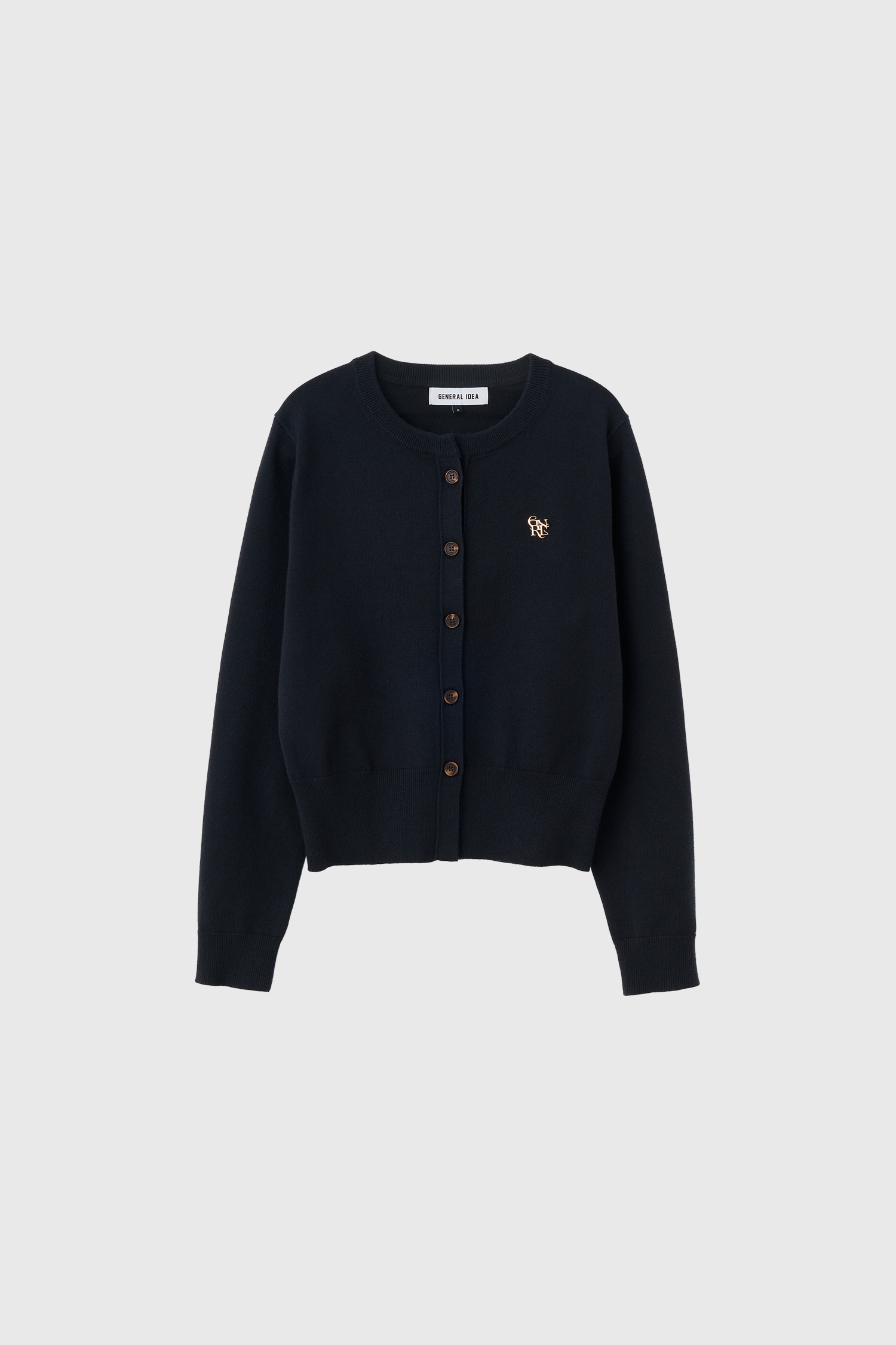 GENERAL IDEA カーディガン GENERAL IDEA] WOMAN ロゴ入りラウンドネック長袖カーディガン