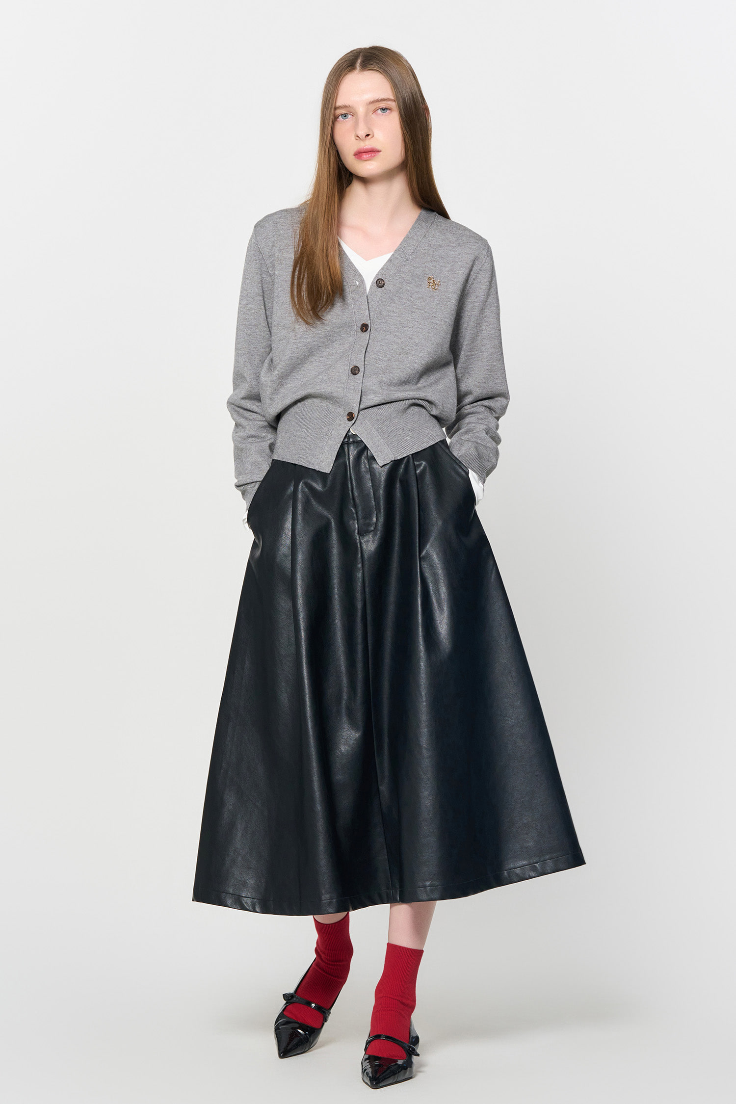 allcajoule カーディガン 長袖 AZUL BY MOUSSY | ドット柄ジャガードカーディガン