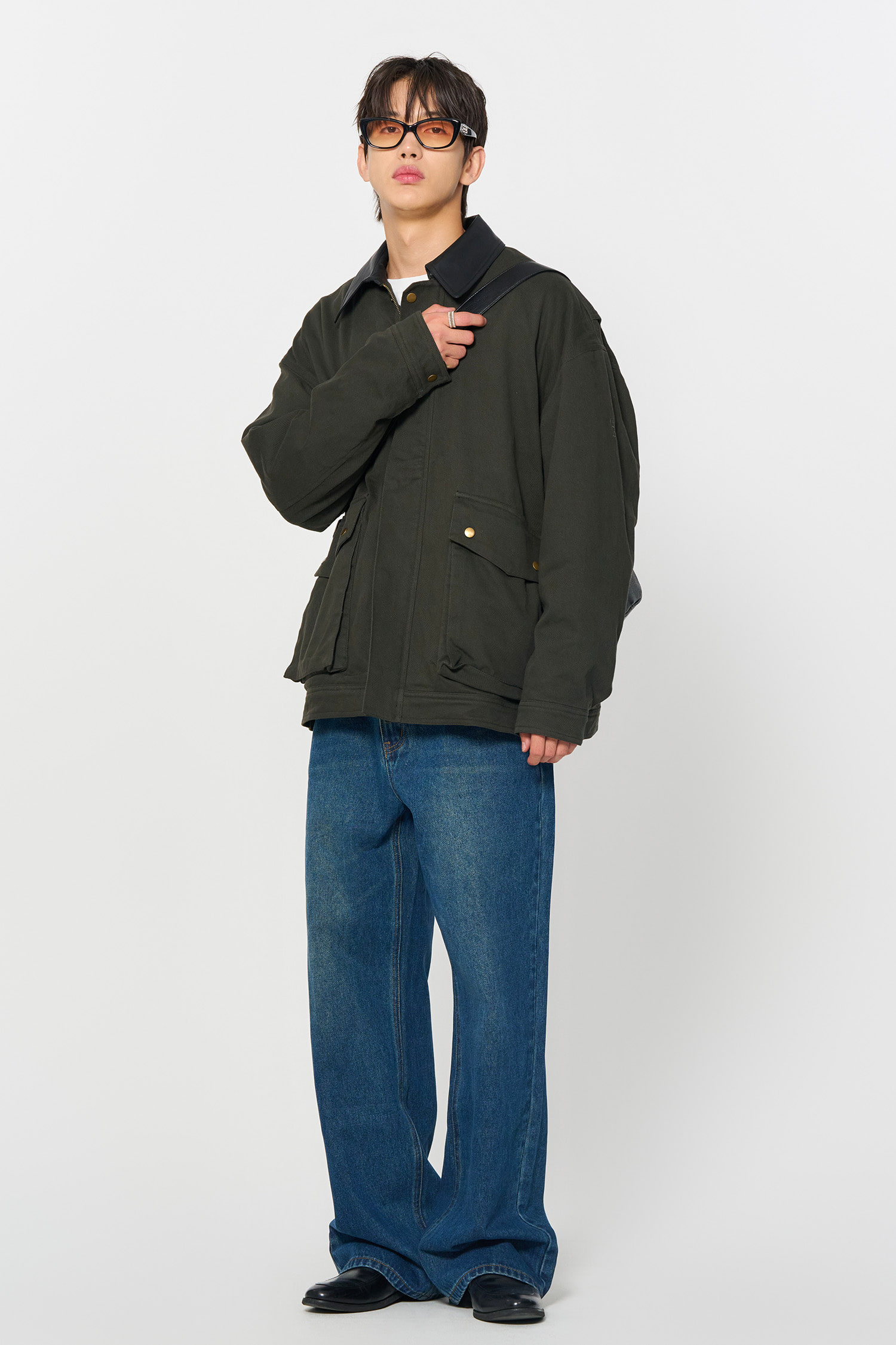 GENERAL IDEA] MAN タック入りデニムワイドパンツ [BLUE]