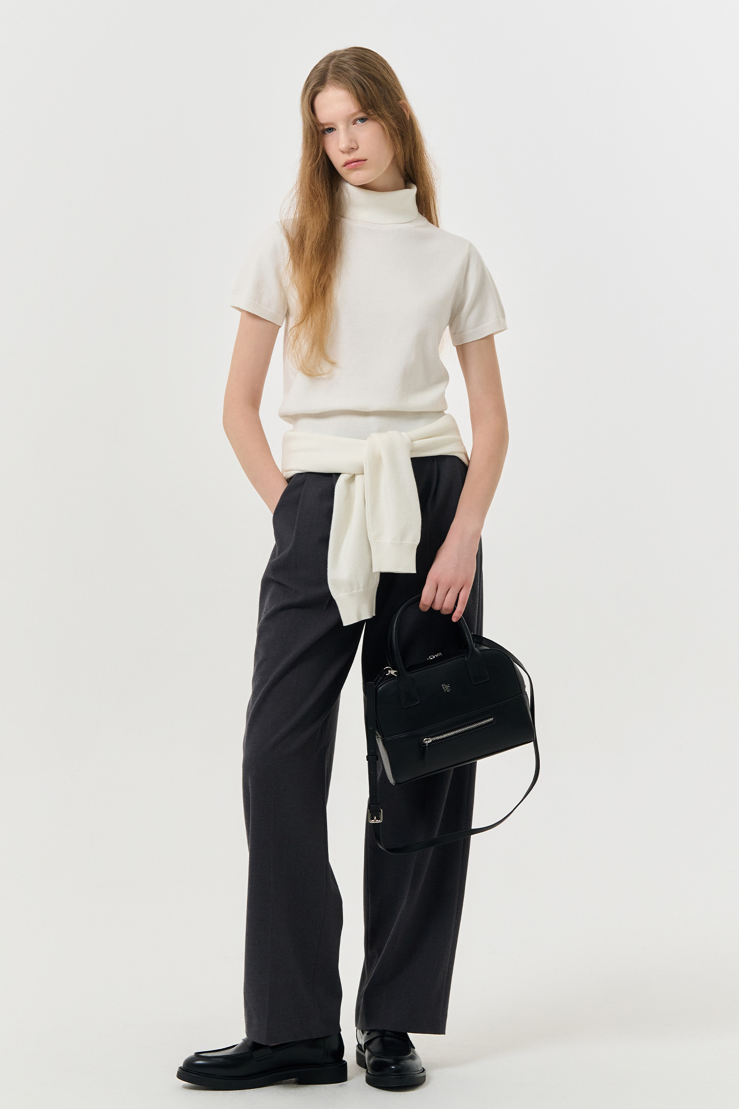 ★GENERAL IDEA★エコレザー ツーウェイバッグ - Black GENERAL IDEA] WOMAN GNRL スクエア2wayトートバッグ [BLACK]