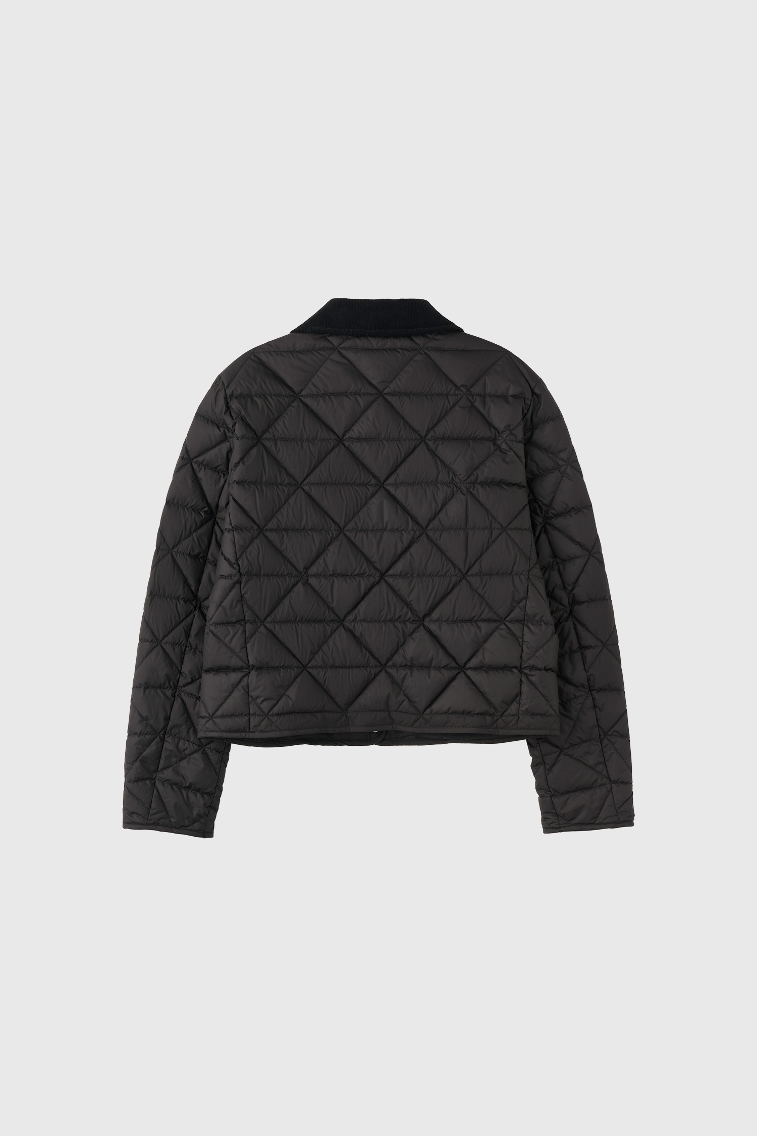 GENERAL IDEA] WOMAN コーデュロイ襟付きダウンジャケット [BLACK