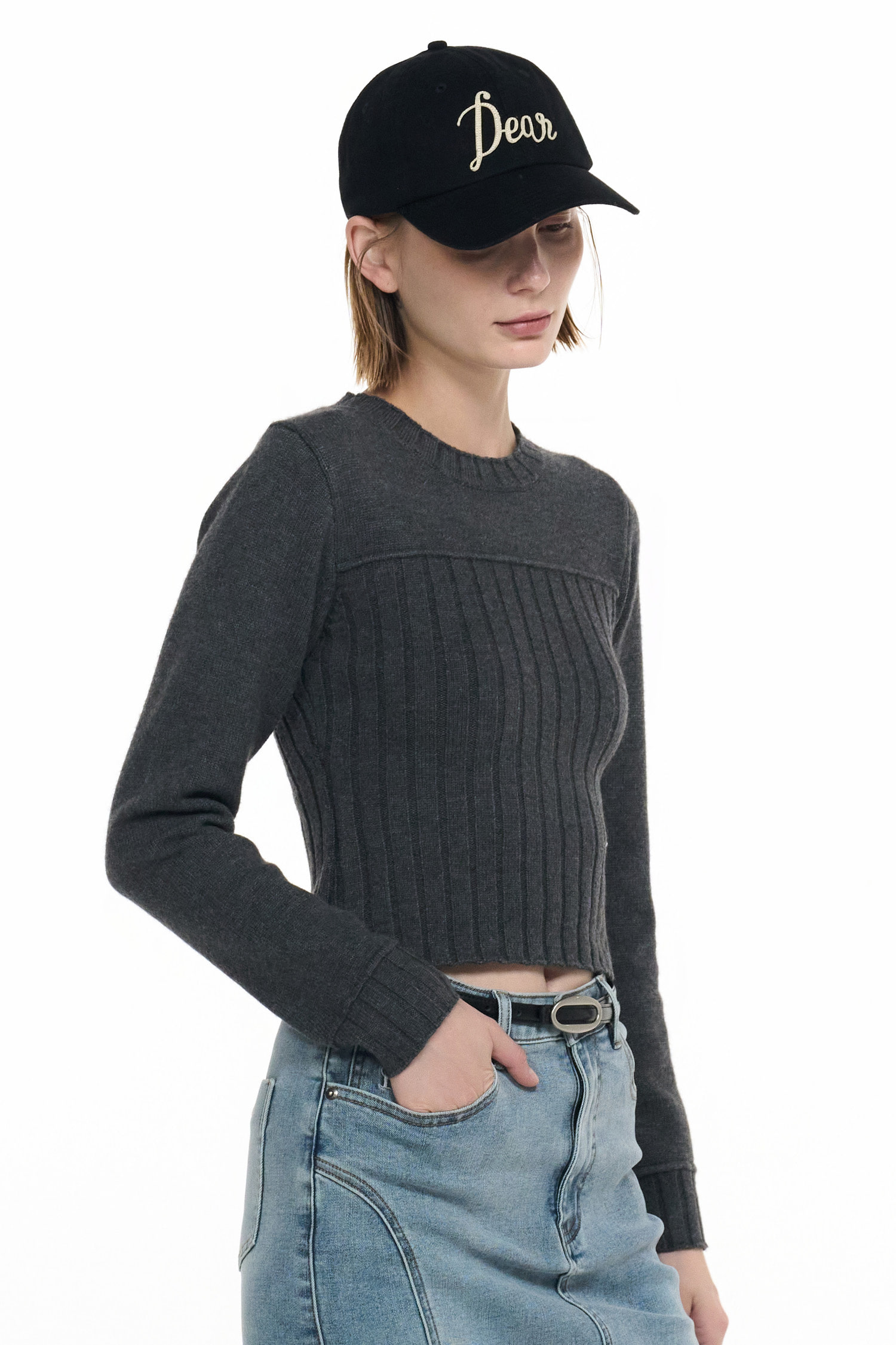 GENERAL IDEA] UNISEX Dear フェルトワッペンボールキャップ [BLACK