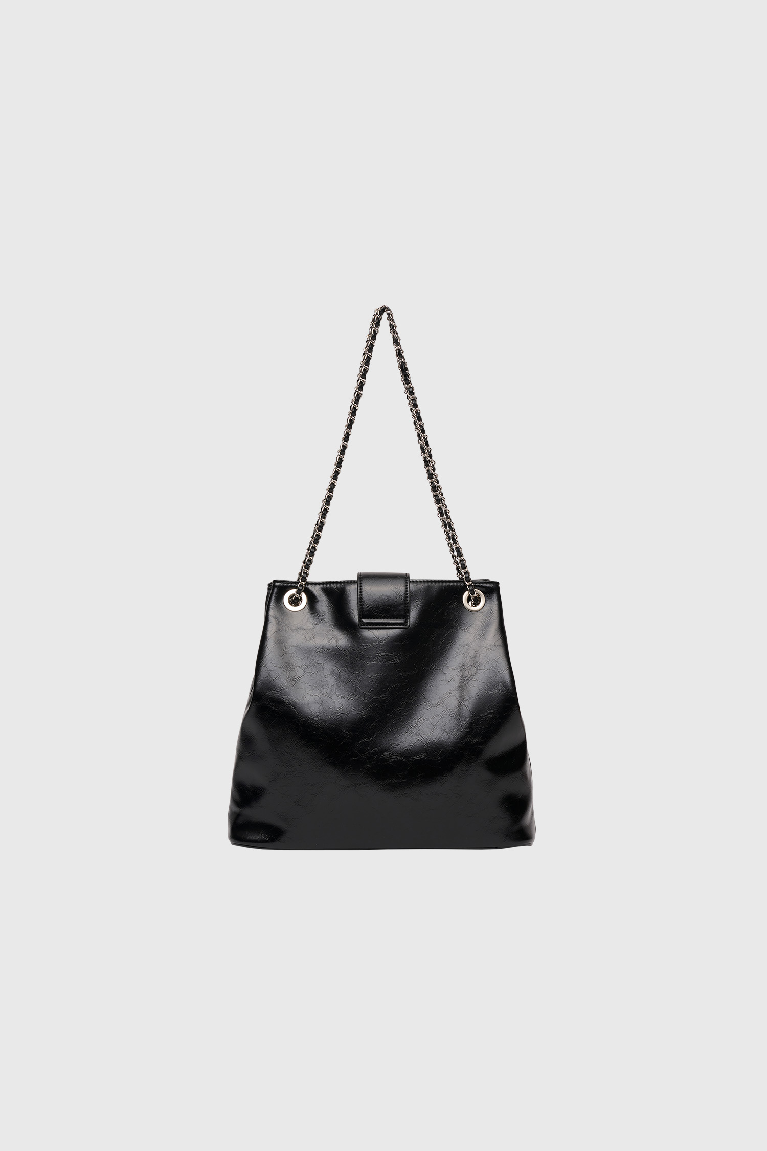 チェーンパターン ショルダーバッグ 黒 GENERAL IDEA] WOMAN GNRL バケットチェーンショルダーバッグ