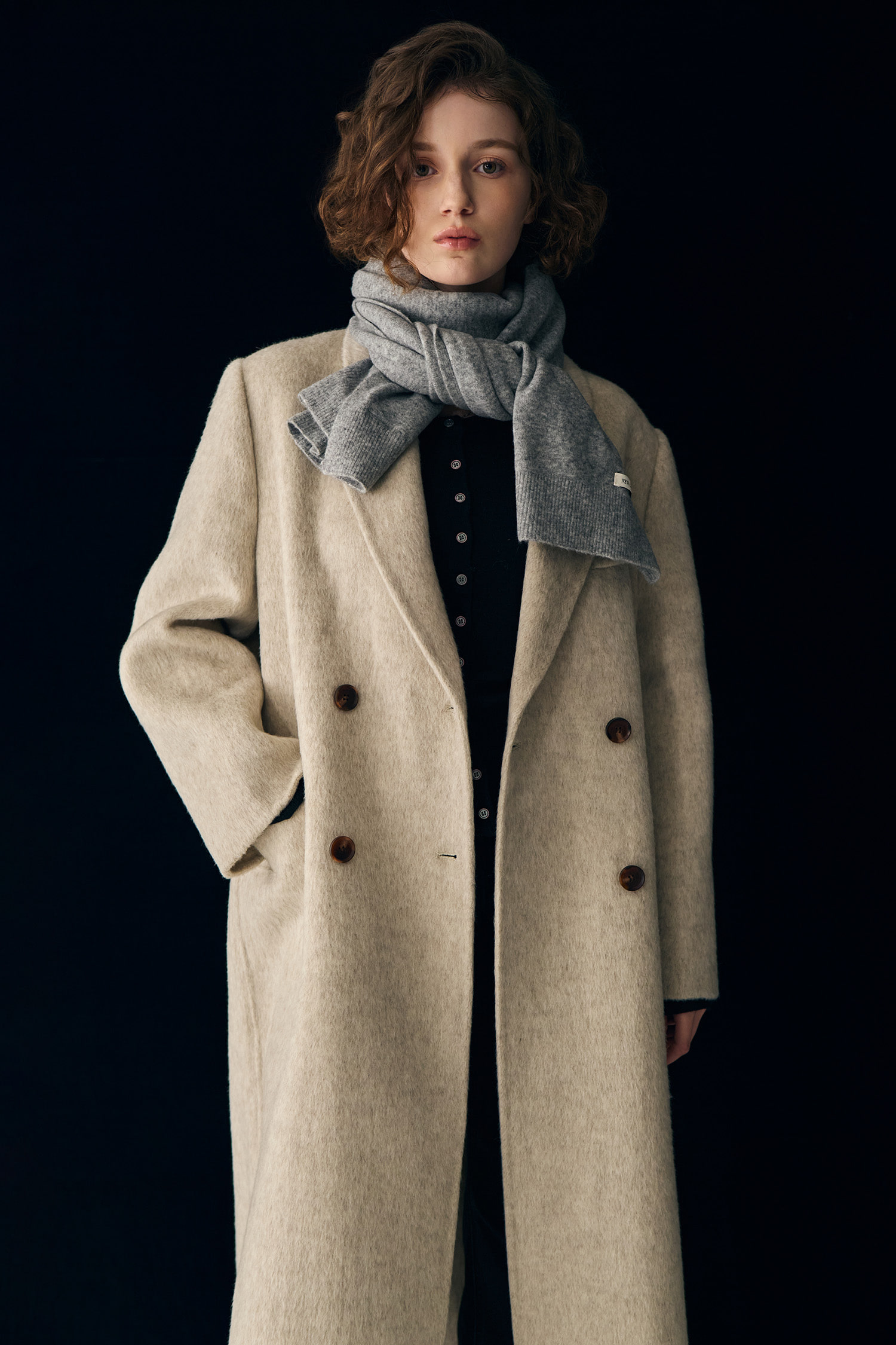 GENERAL IDEA] WOMAN ウールハンドメイドロングコート [OATMEAL] (韓国