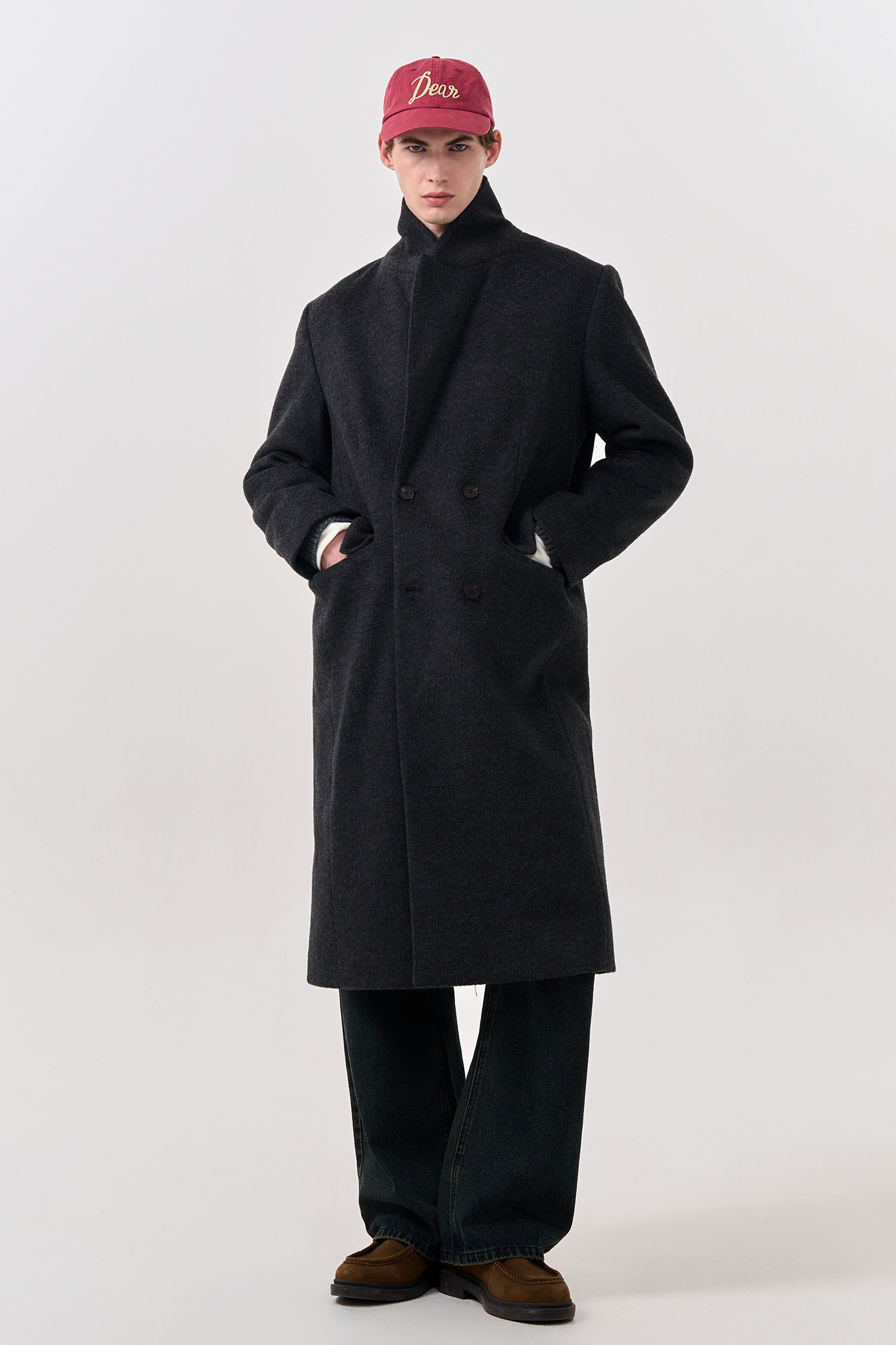 GENERAL IDEA ジェネラルアイディア ウール混ロングコート ブラック GENERAL IDEA] MAN ウール混ロングコート [CHARCOAL] (韓国