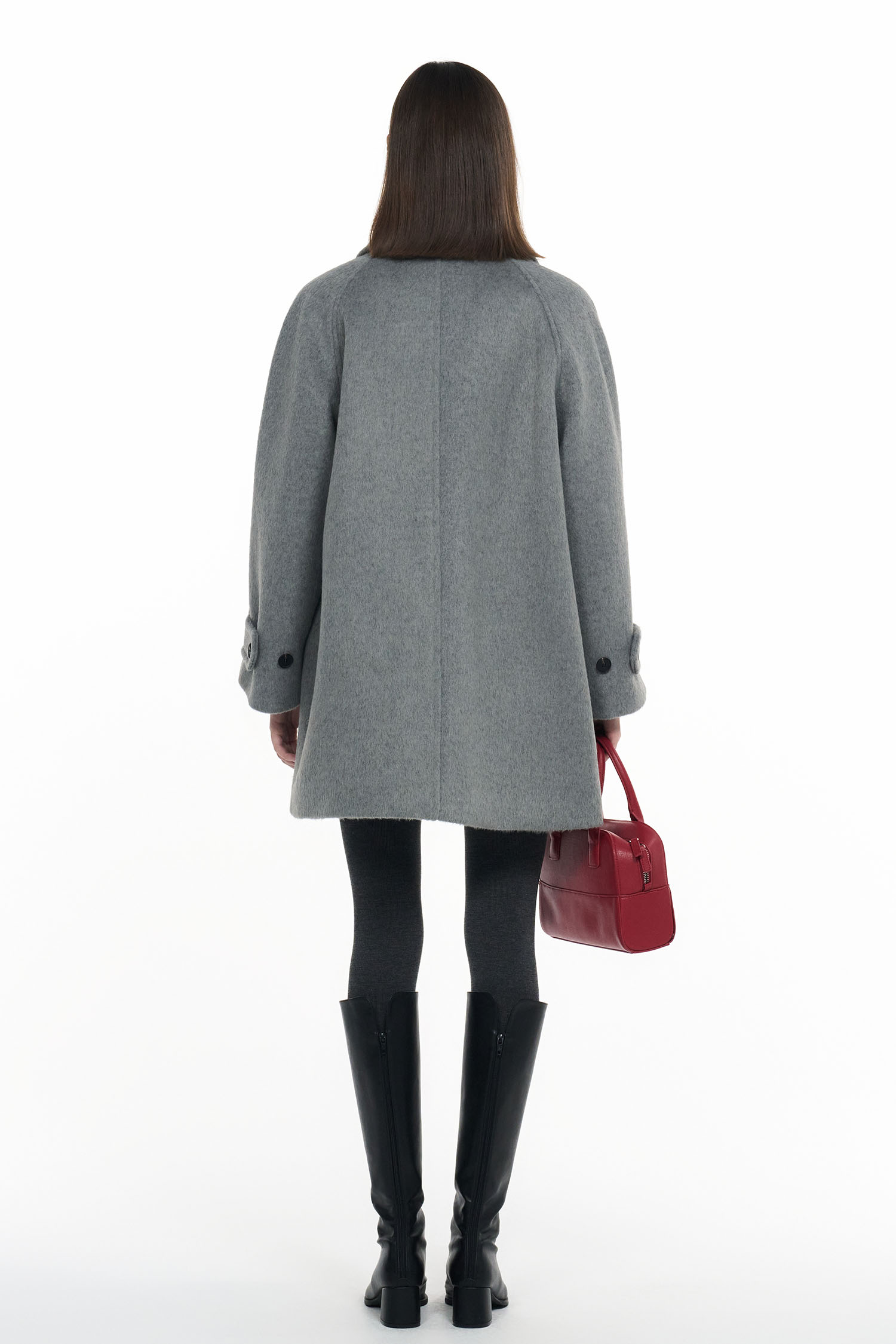 GENERAL IDEA] WOMAN ウール混ステンカラーコート [GREY] (韓国