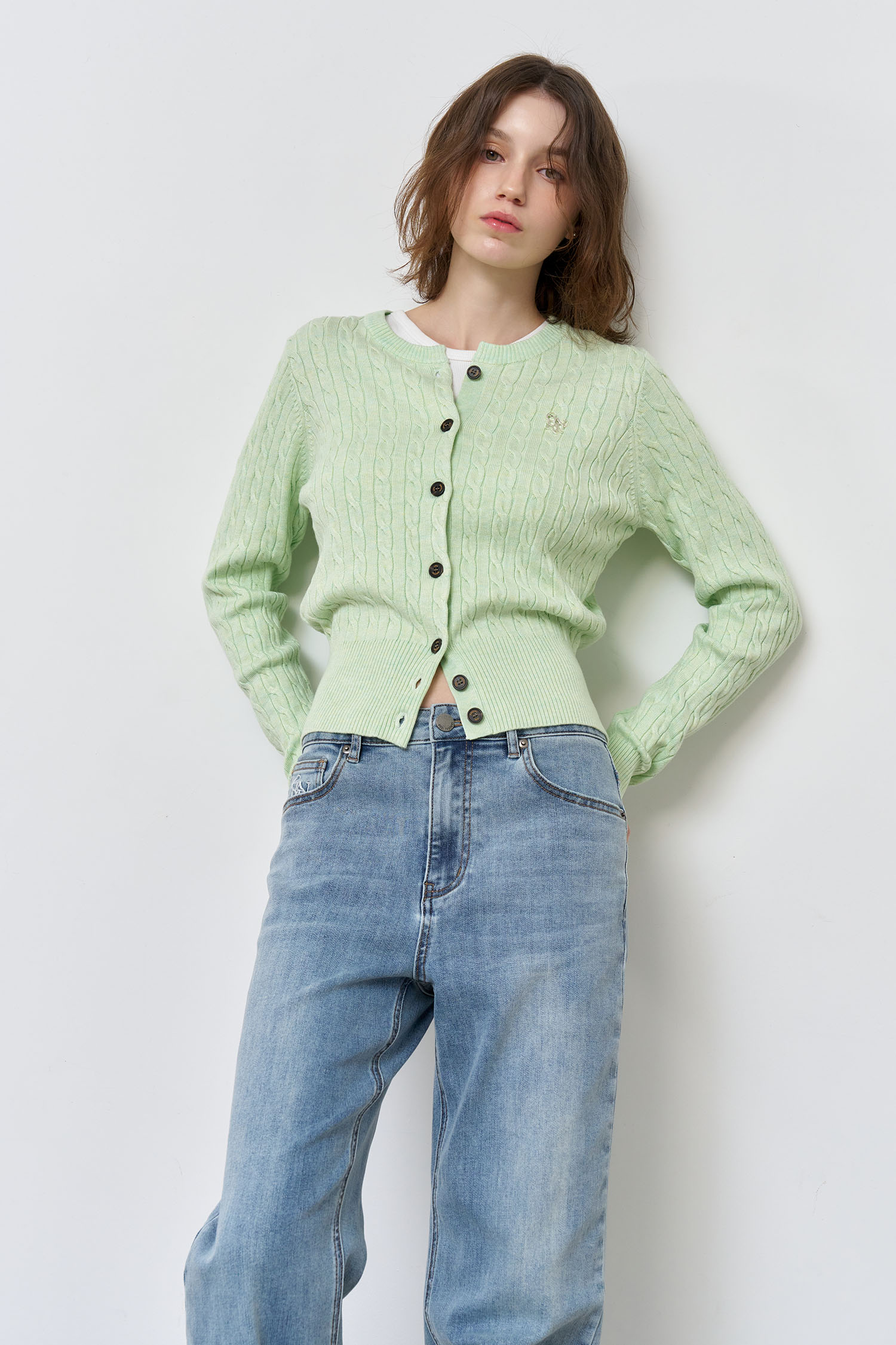 GENERAL IDEA] WOMAN GNRL ウールブレンドケーブル編み