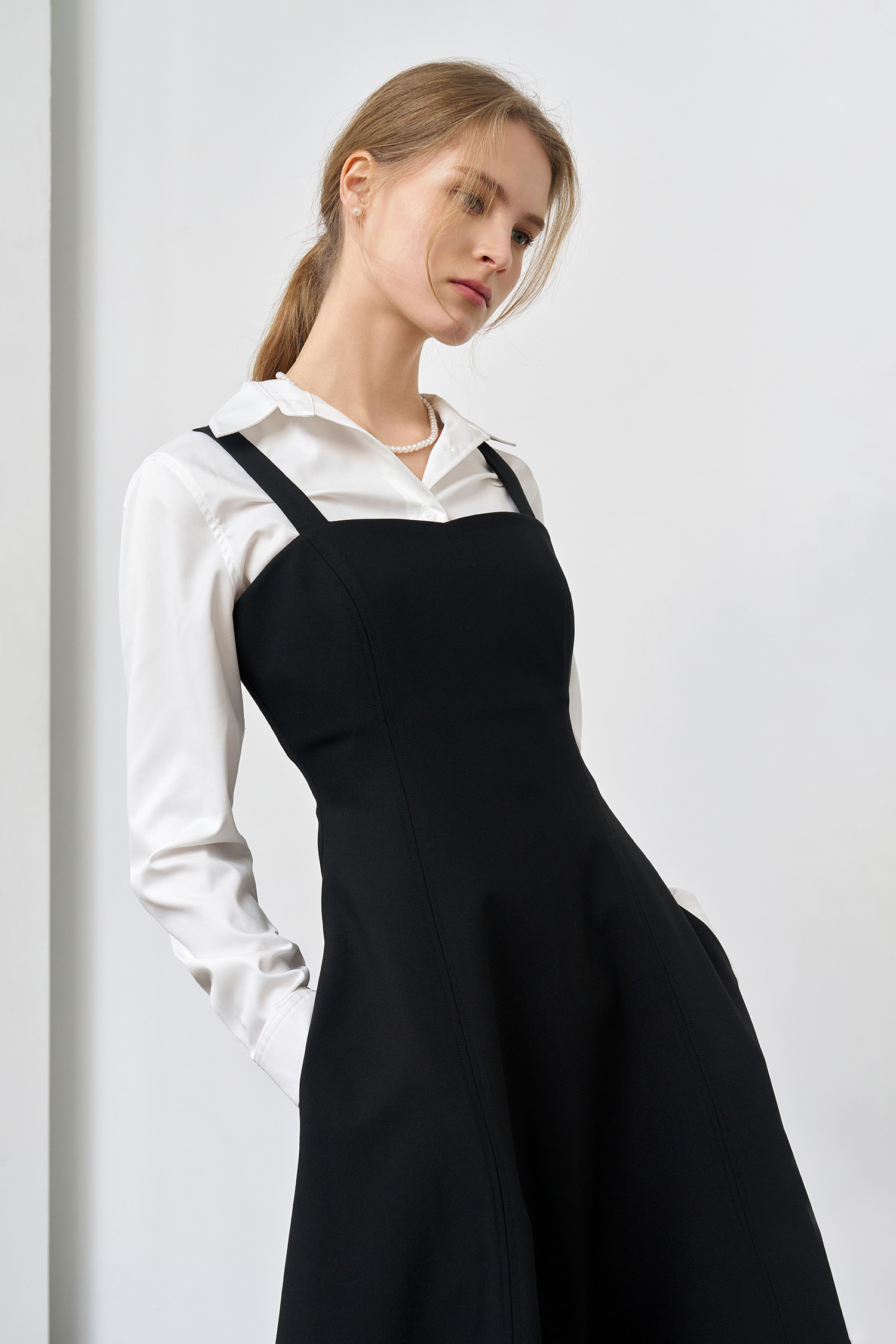 フレアスリーブ 黒 ロングワンピース Sawa a la mode レディース ワンピース ドレス 黒 ブラック