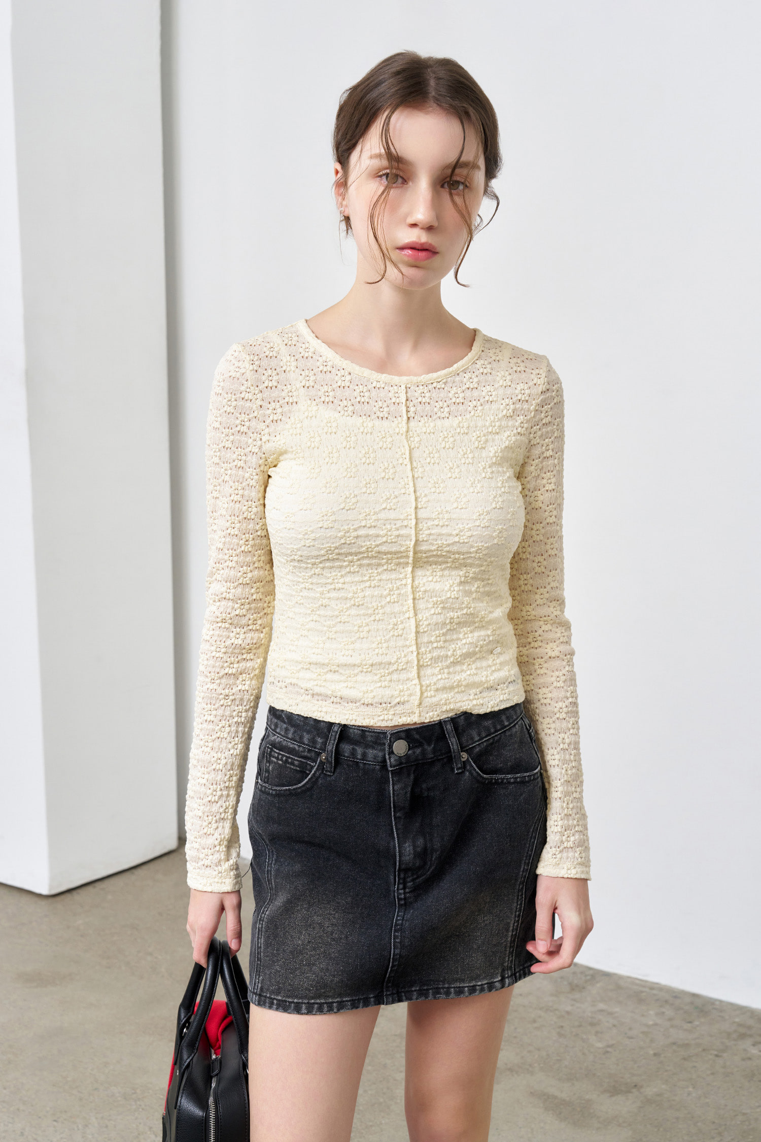 GENERAL IDEA] WOMAN センターライン総レーストップス [CREAM]