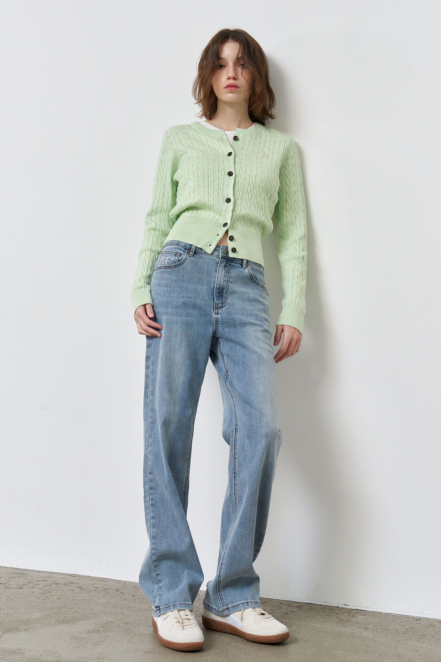 GENERAL IDEA] WOMAN GNRL ウールブレンドケーブル編み