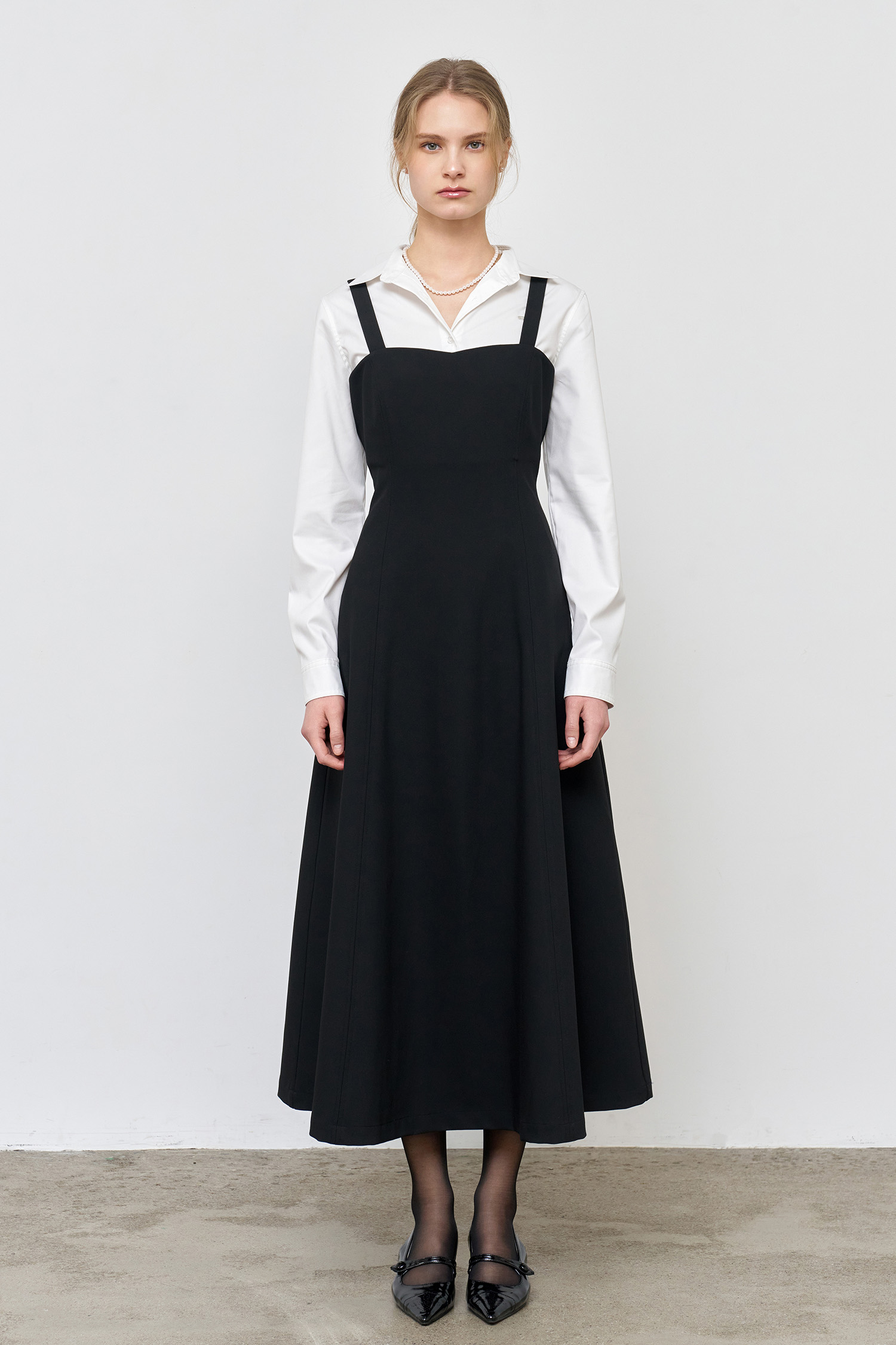 フレアスリーブ 黒 ロングワンピース Sawa a la mode レディース ワンピース ドレス 黒 ブラック