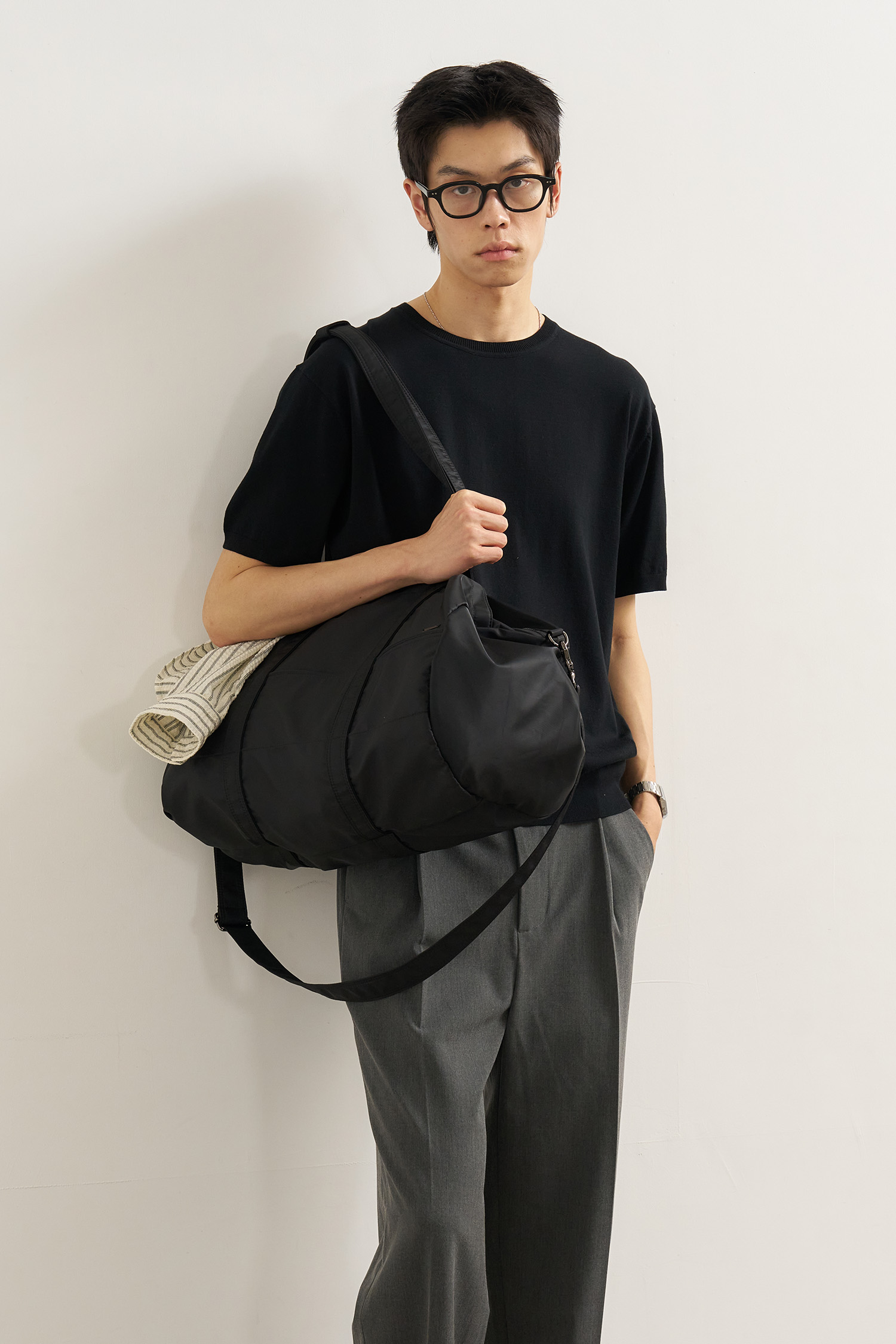 UNISEX ナイロンビッグダッフルバッグ [BLACK]