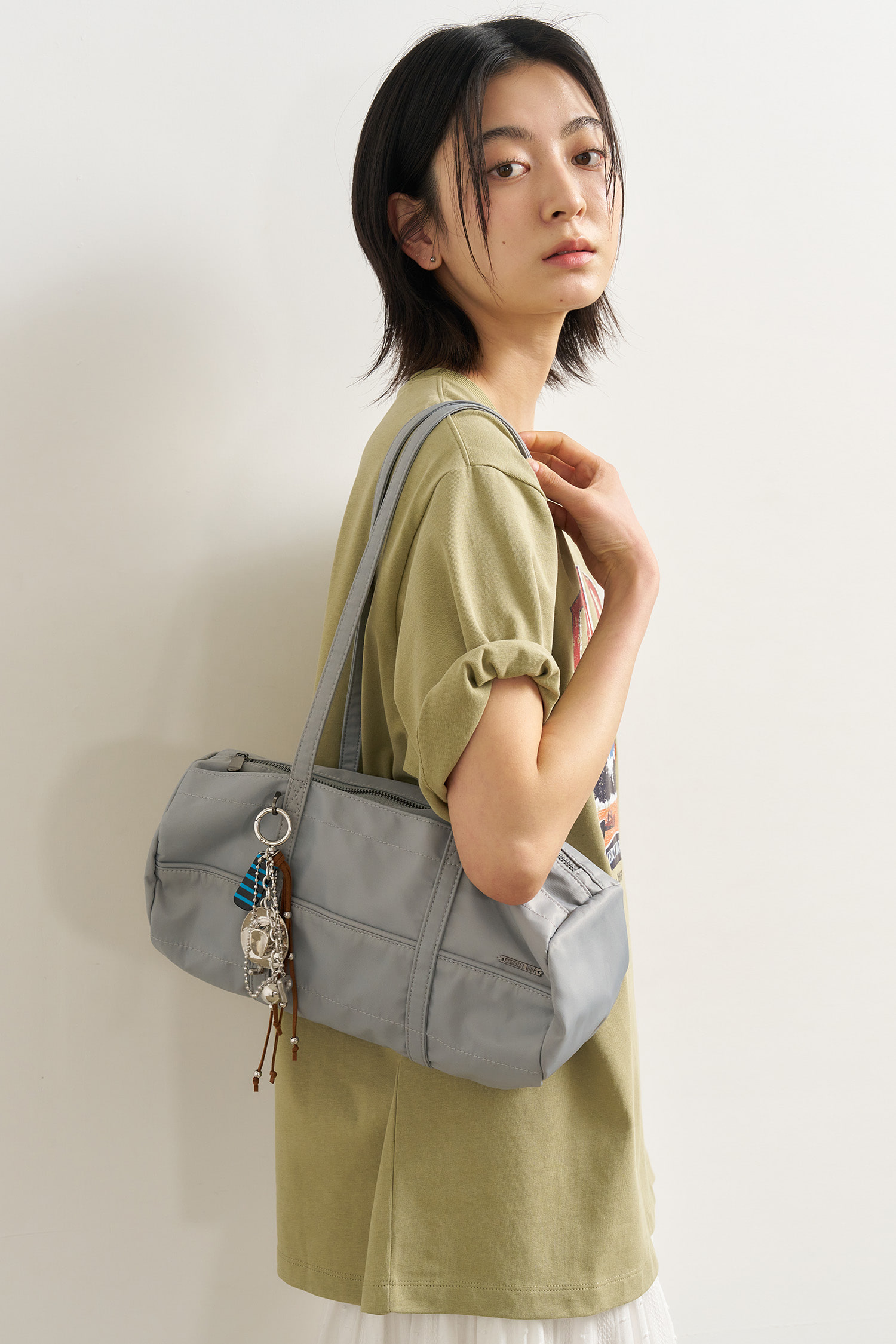 WOMAN ナイロンミニダッフルバッグ [SILVER]