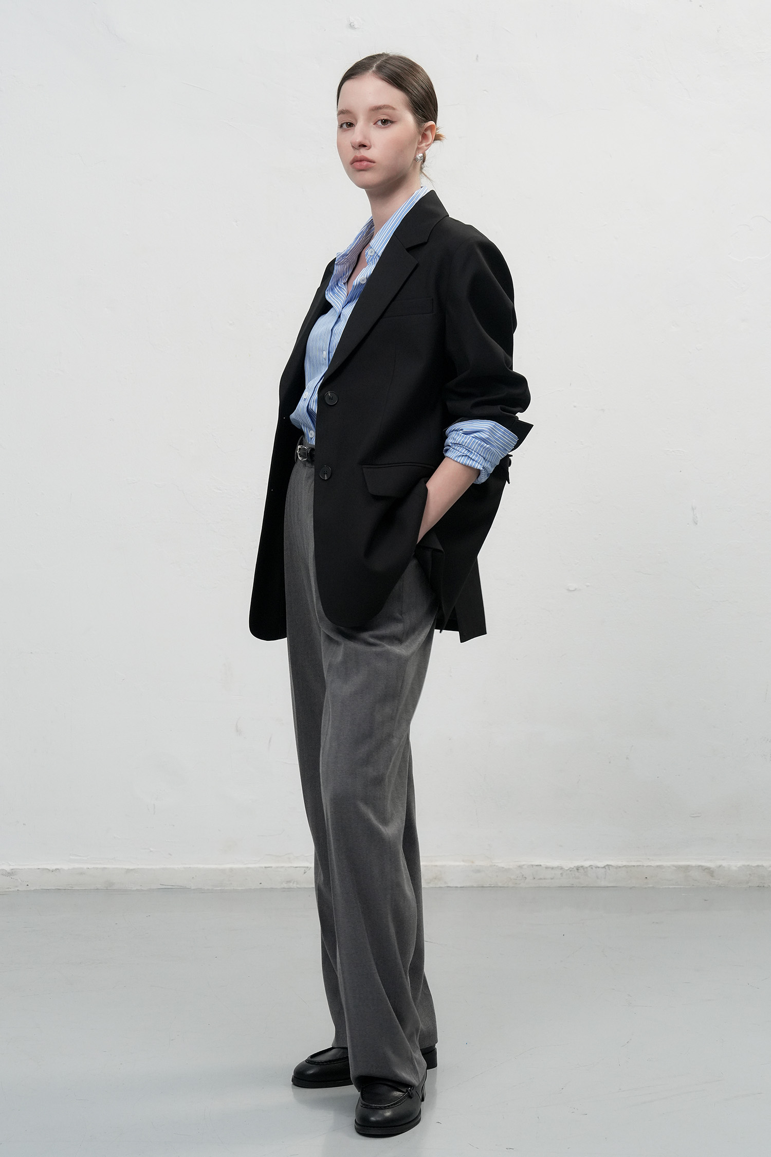 WOMAN オーバーサイズテーラードジャケット [BLACK]