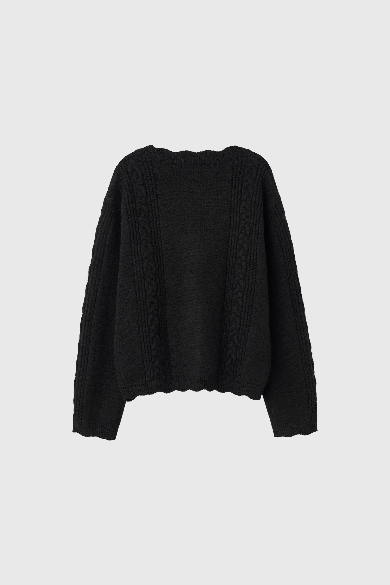 WOMAN フラワーモチーフカーディガン [BLACK]