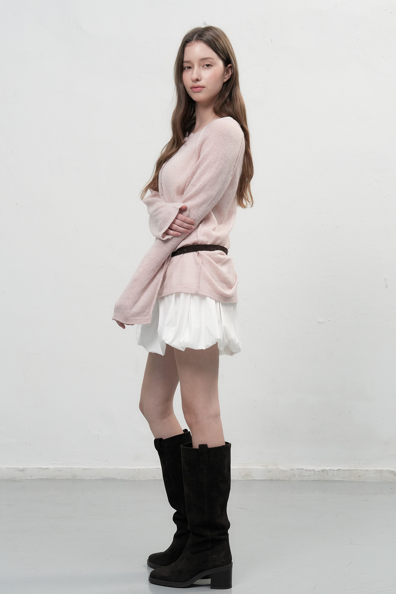 WOMAN シースルーヘンリーネックプルオーバー [PINK]