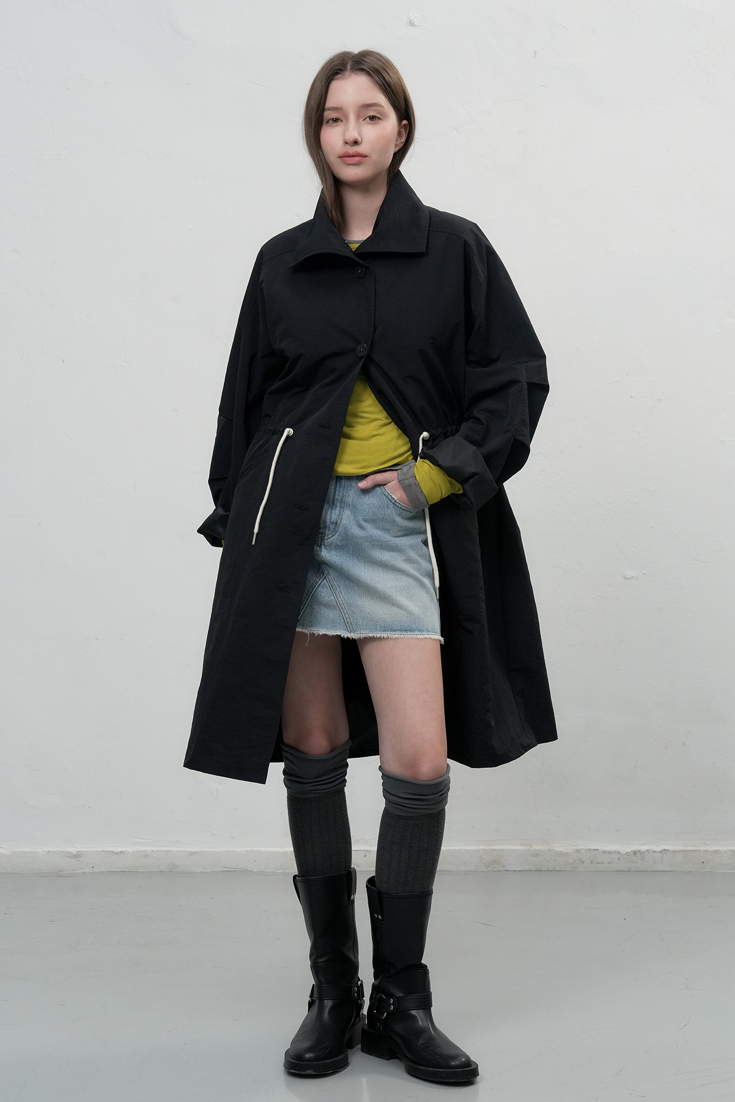 WOMAN キルティングベストサファリコート [BLACK]