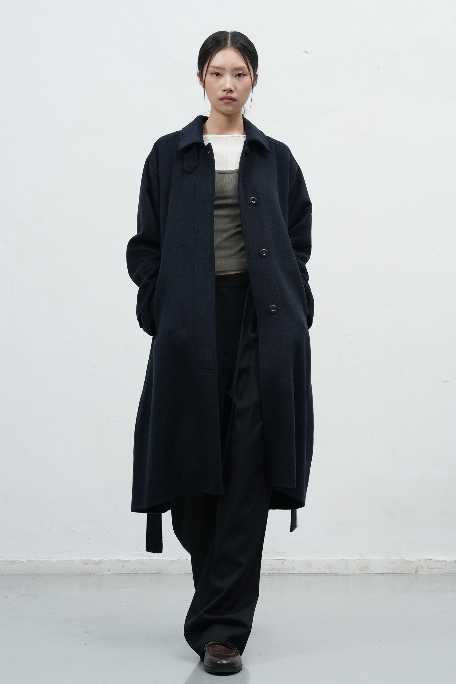 パルティーナ パルティナ セレブ 高級 ロングコート　リバーシブル WOMAN ウールバルマカーンシングルロングコート [DARK NAVY]