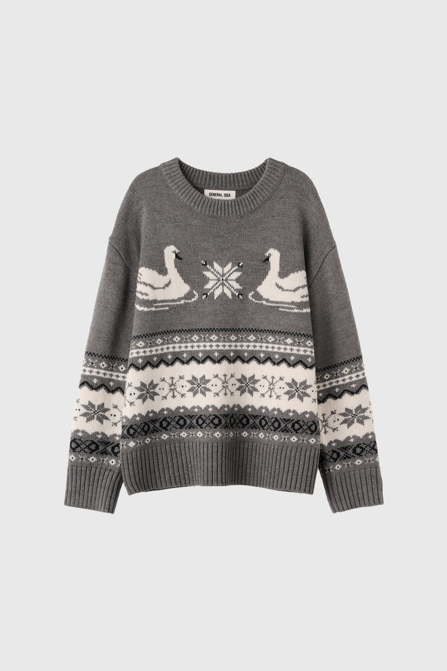 WOMAN スワンノルディックニットプルオーバー [GREY]