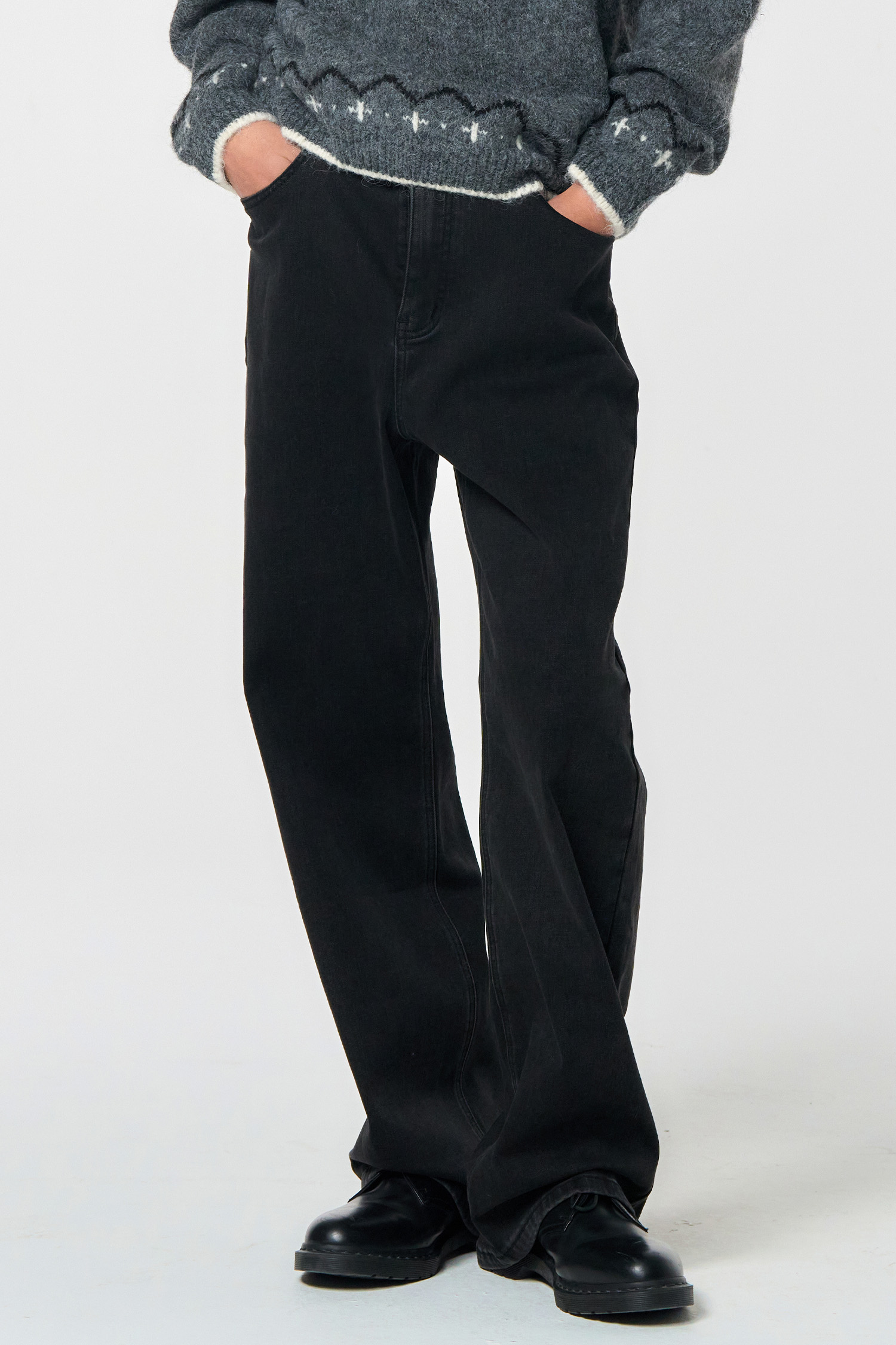 【GENERAL IDEA】メンズ Basic Wide デニムパンツ - 2色 GENERAL IDEA] MAN タック入りデニムワイドパンツ [BLUE]