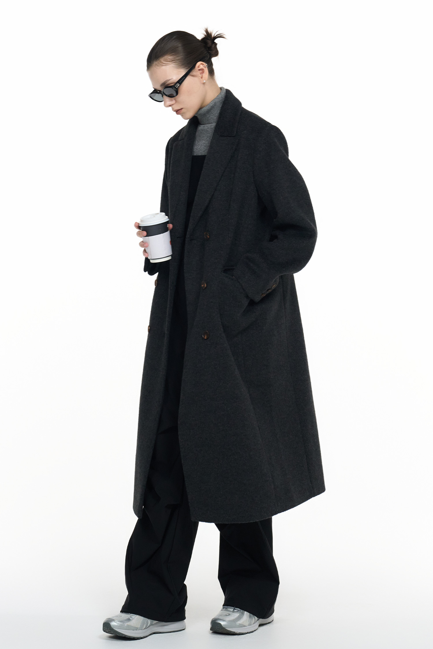 GENERAL IDEA ジェネラルアイディア ウール混ロングコート ブラック WOMAN - COAT - GENERAL IDEA | ジェネラルアイディア