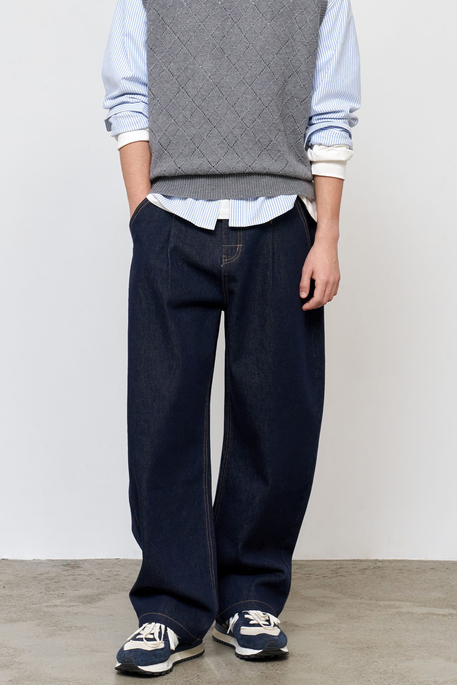 【GENERAL IDEA】メンズ Basic Wide デニムパンツ - 2色 MAN - DENIM - GENERAL IDEA | ジェネラルアイディア
