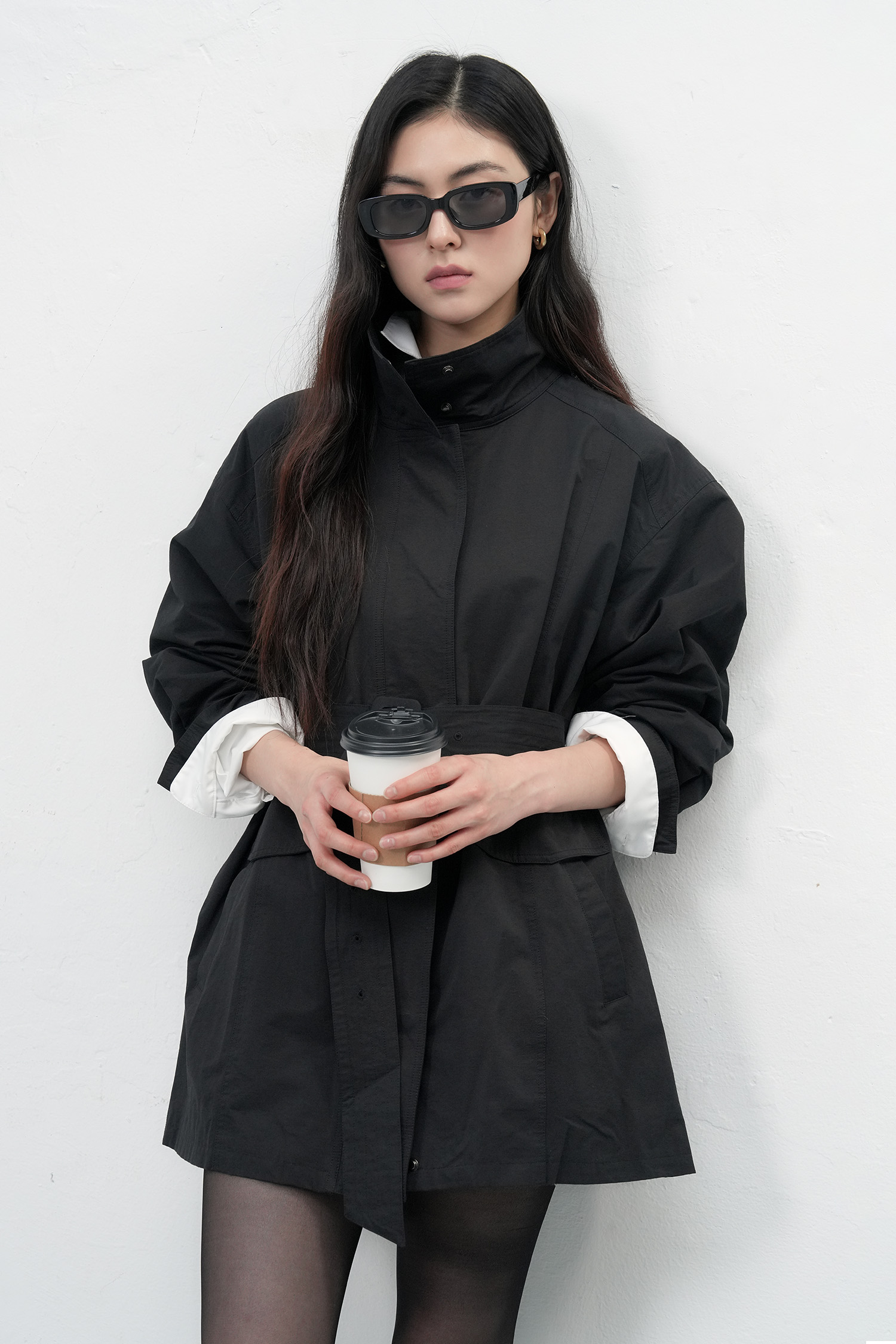 ジェネラルアイディア　スクエアネック ハーフ ジャケット [BLACK] M GENERAL IDEA] WOMAN スクエアネック ハーフ ジャケット [BLACK]