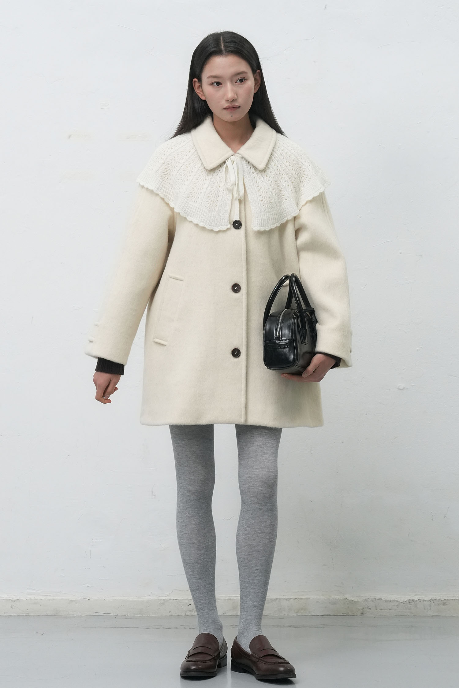 予約販売] WOMAN ウールバルマカーンハーフコート [NAVY]