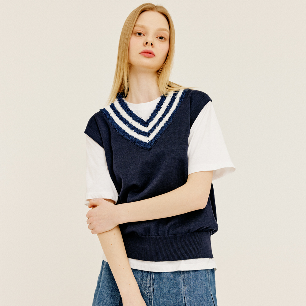 UNISEX 테리 믹스 베스트 [NAVY]