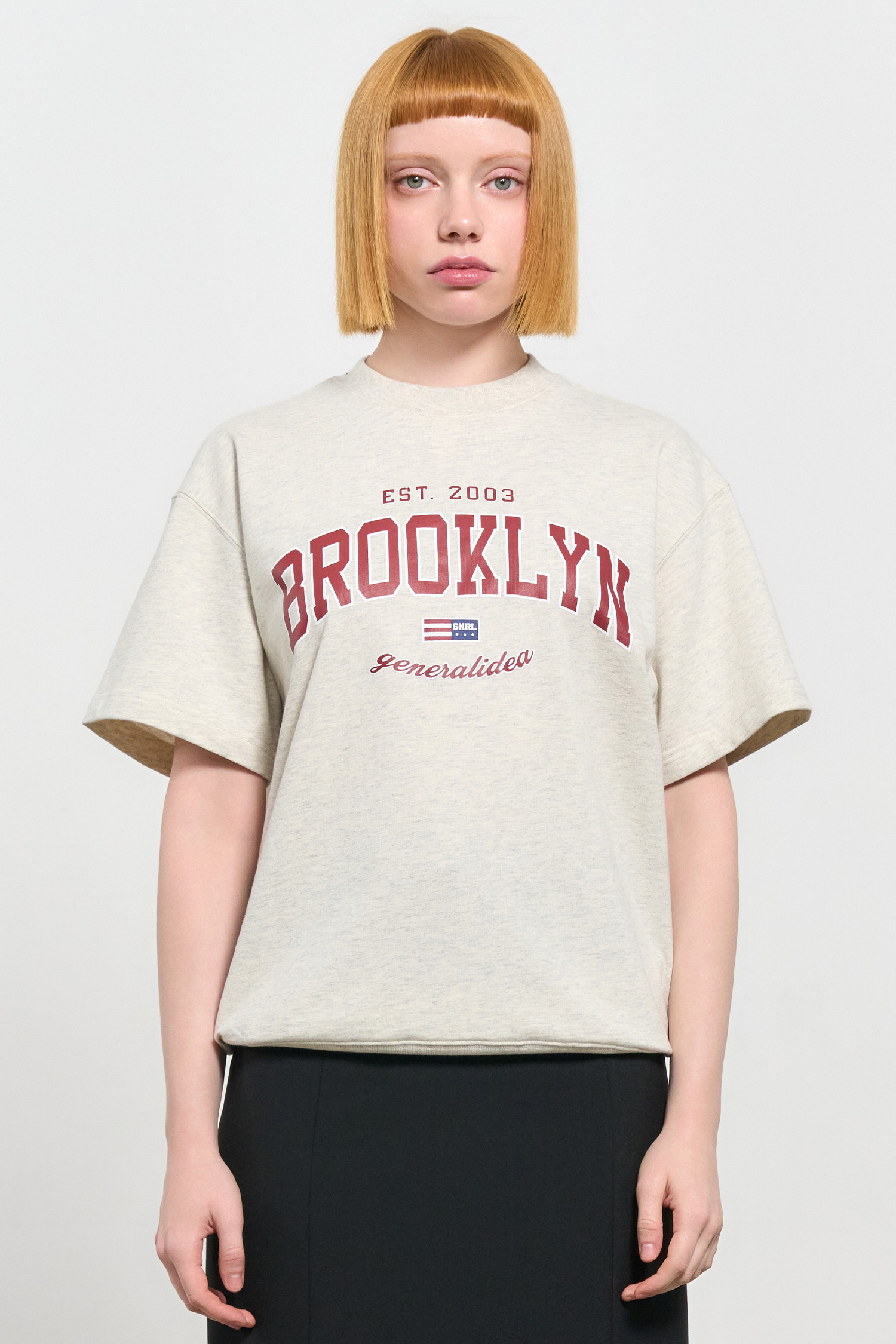UNISEX 브루클린 미니 쭈리 반팔 티셔츠 [OATMEAL]