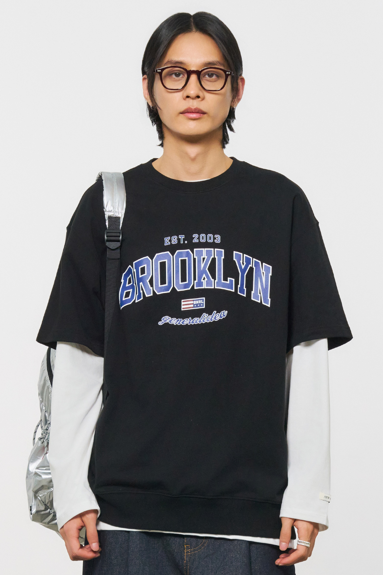 UNISEX 브루클린 미니 쭈리 반팔 티셔츠 [BLACK]