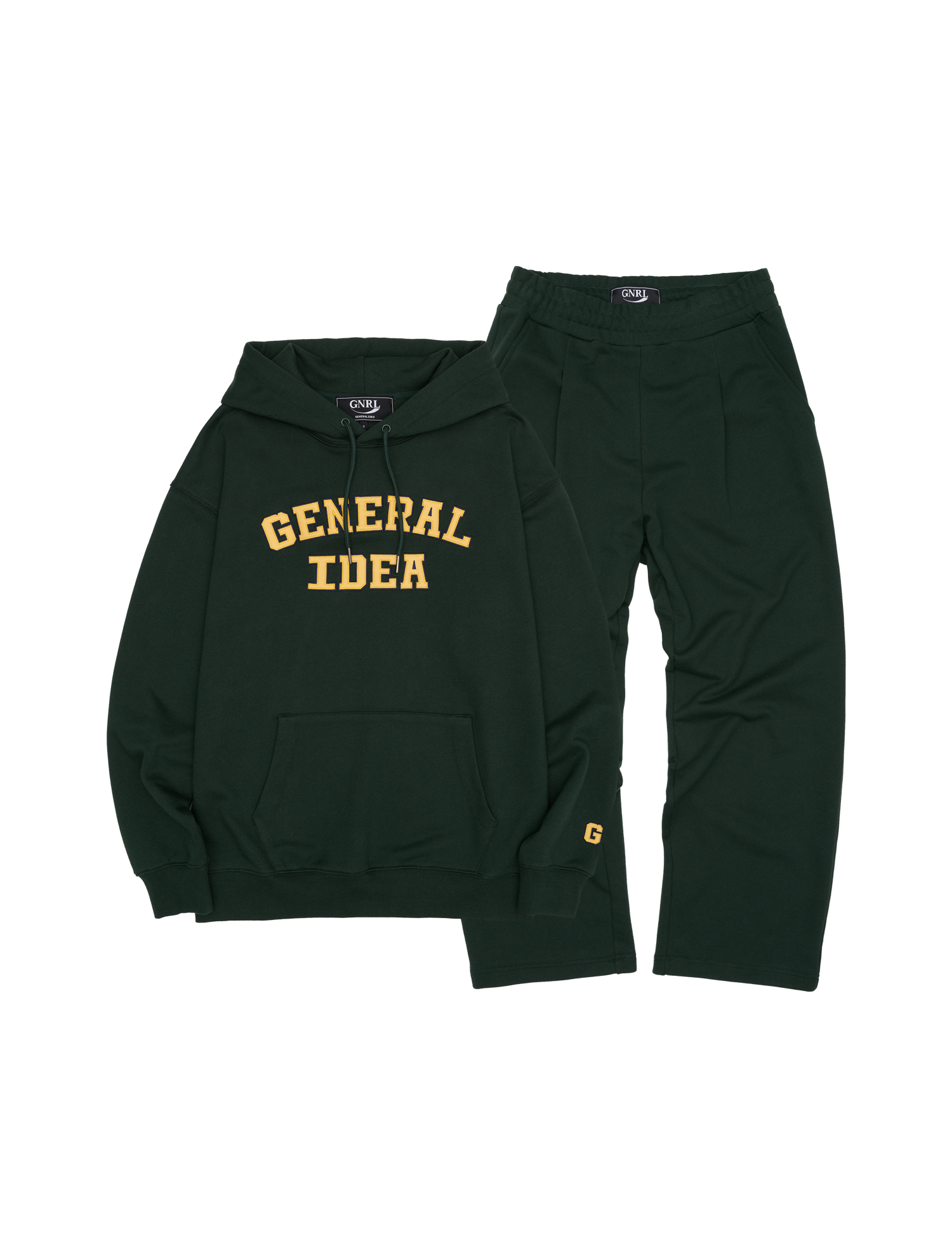 UNISEX 베이직 로고 후드 세트 [GREEN]