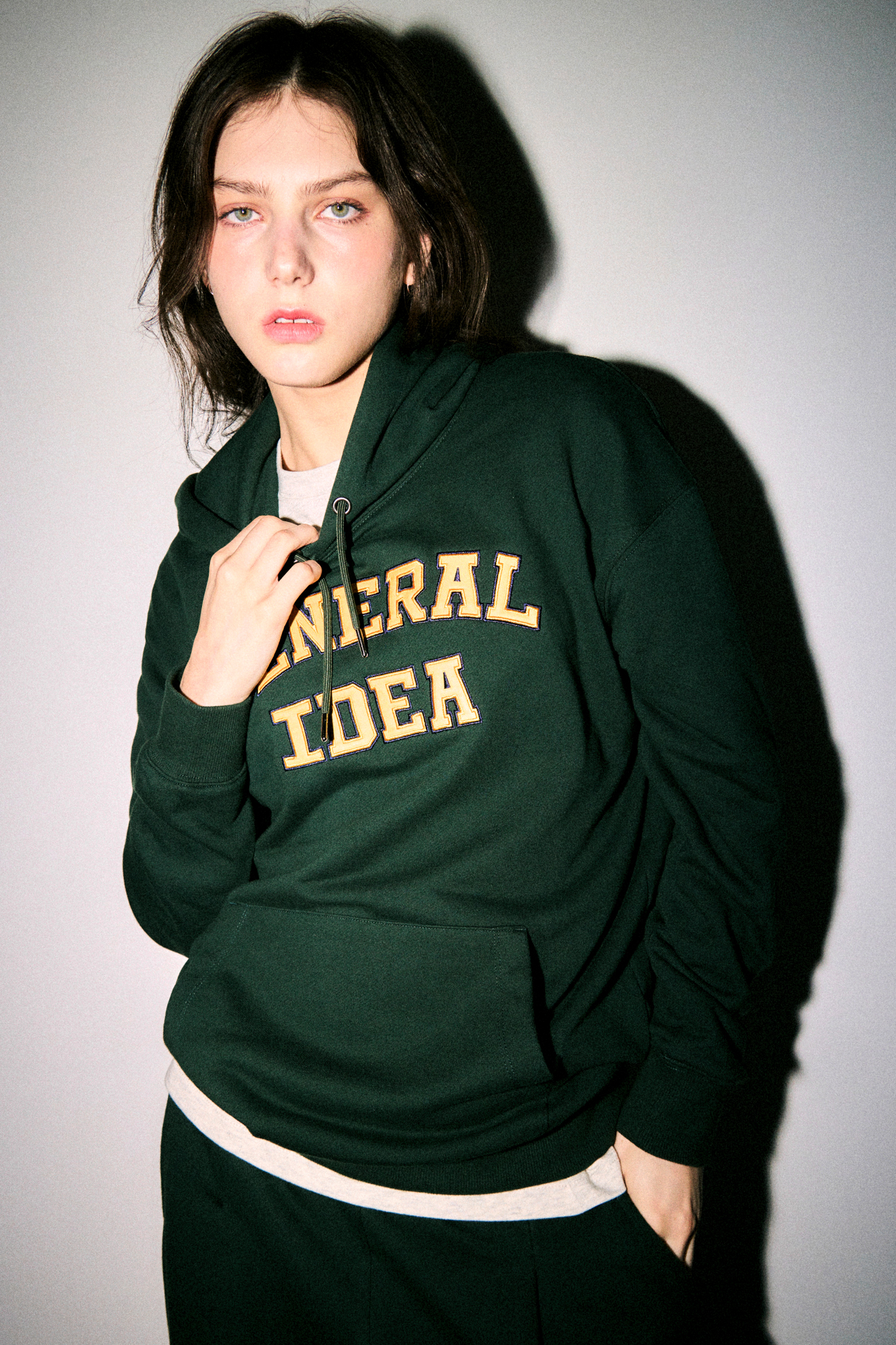 UNISEX 베이직 로고 후드 티셔츠 [GREEN]