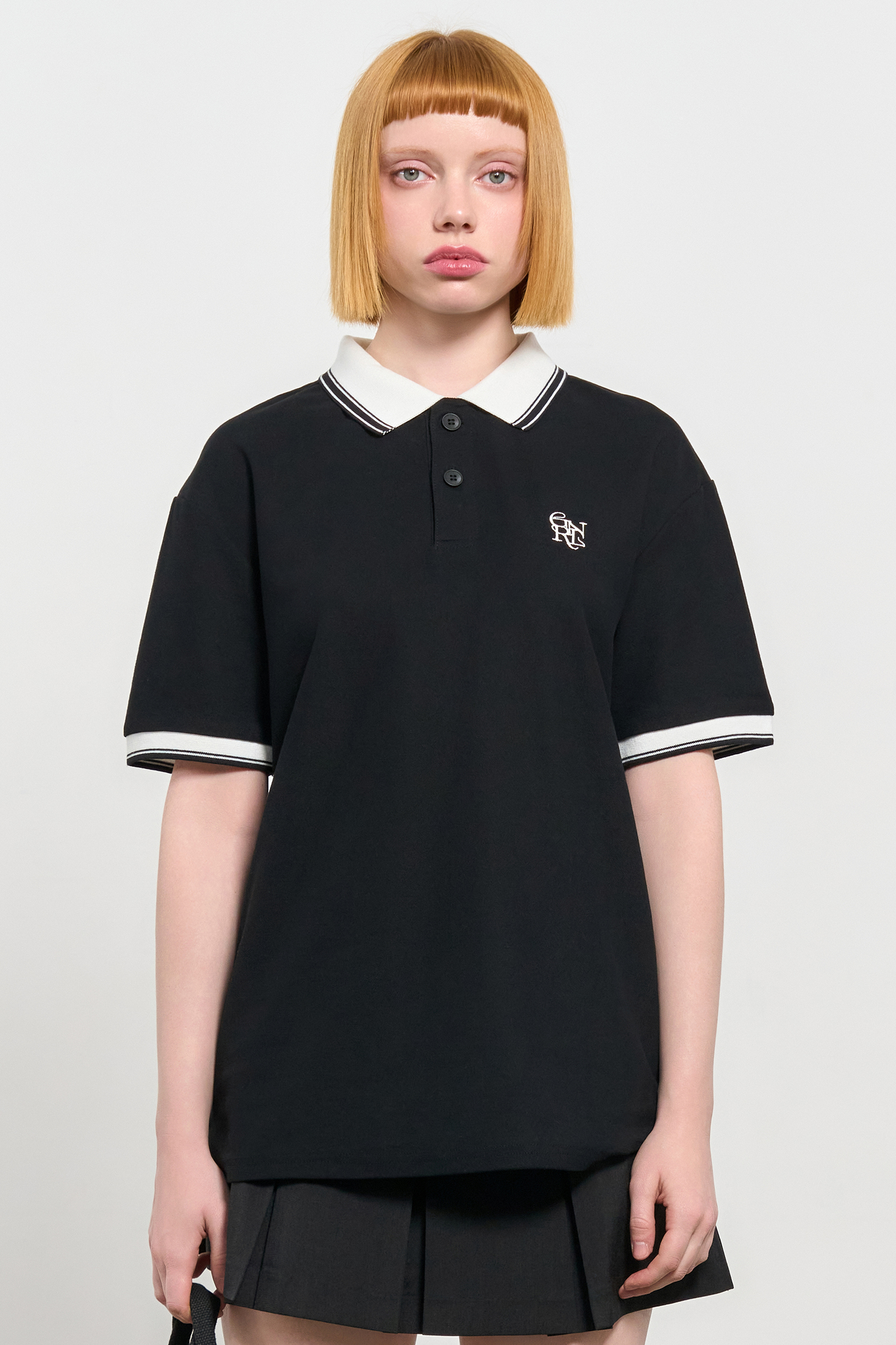 UNISEX クラシックポロ半袖Tシャツ [BLACK]