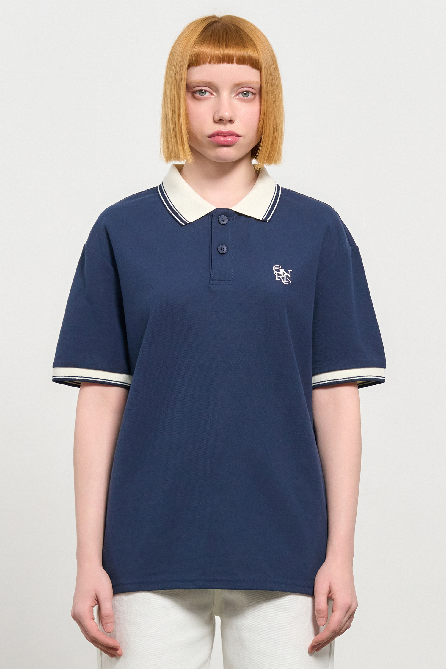 UNISEX クラシックポロ半袖Tシャツ [NAVY]