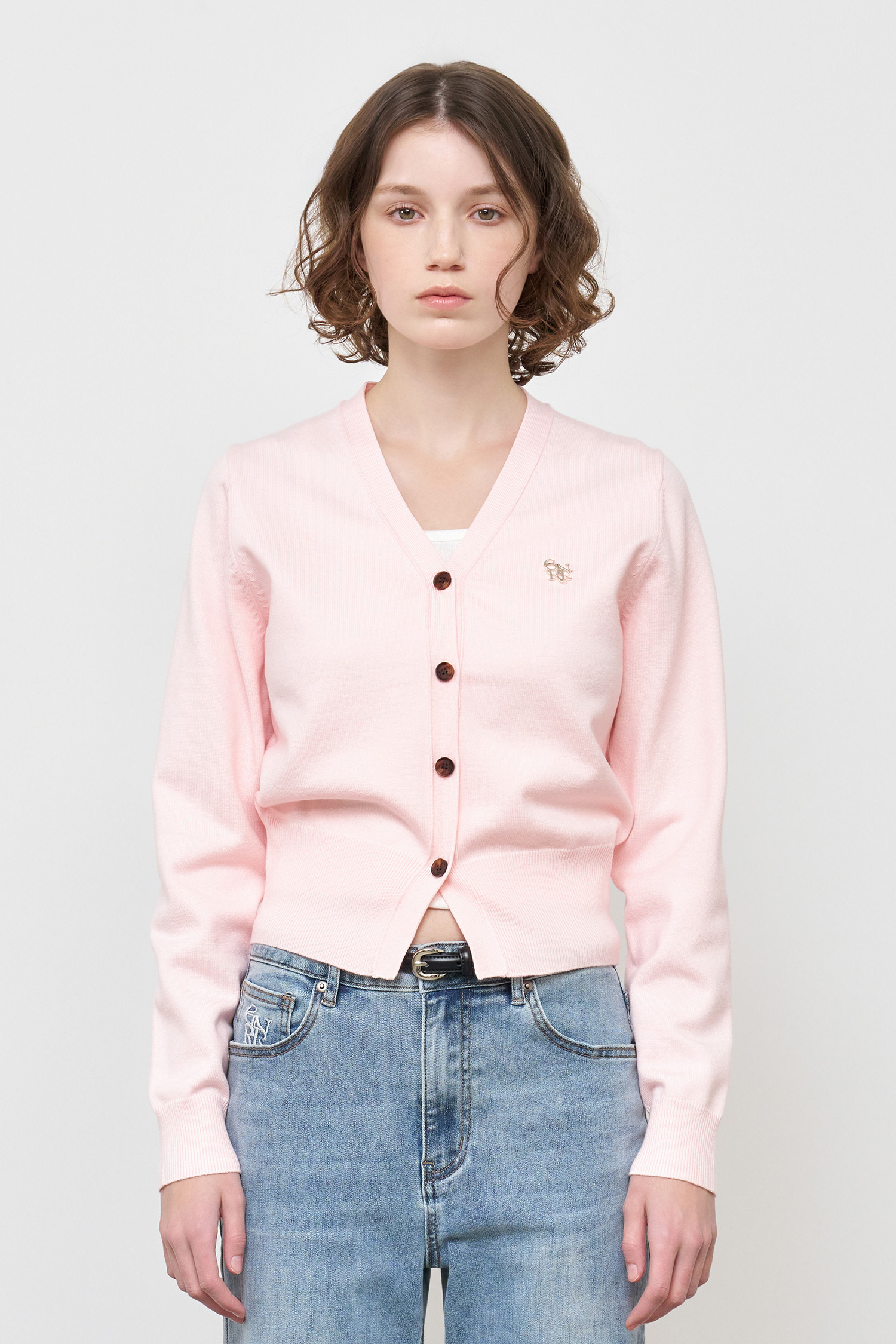 GENERAL IDEA] WOMAN GNRL ロゴ入りスタンダード長袖カーディガン 